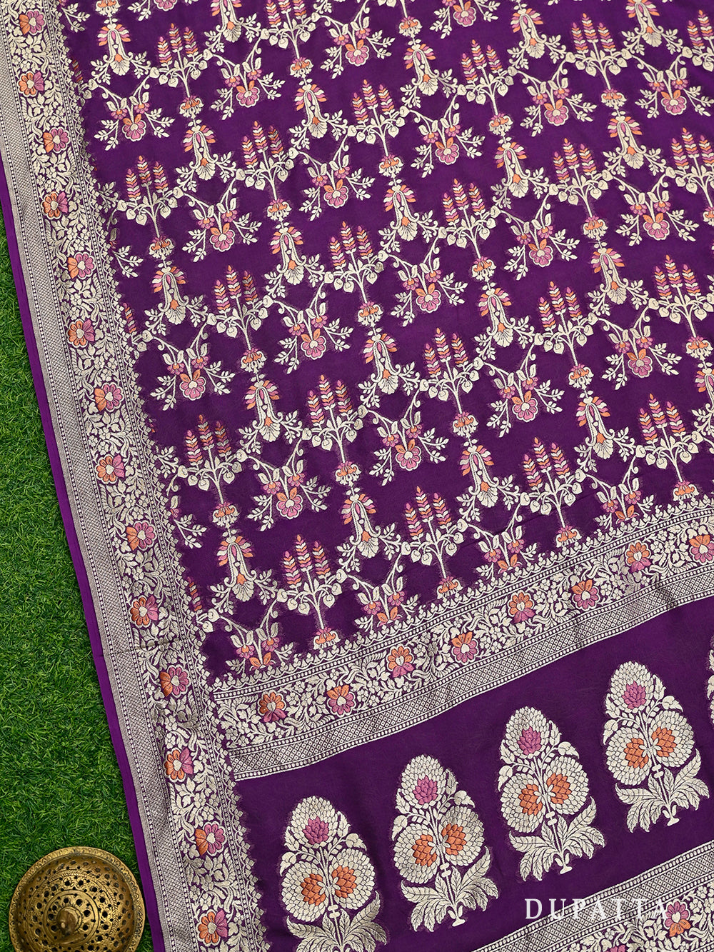 Purple Meenakari Khaddi Georgette Handloom Banarasi Suit