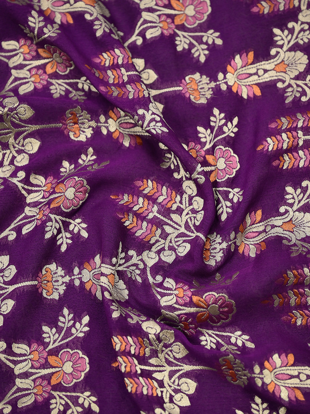 Purple Meenakari Khaddi Georgette Handloom Banarasi Suit