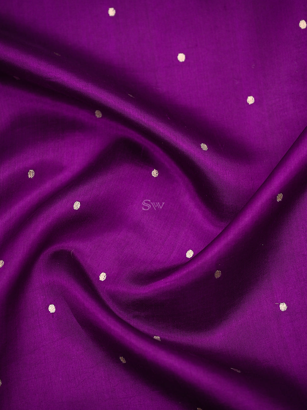 Purple Booti Katan Silk Handloom Banarasi Saree - Sacred Weaves