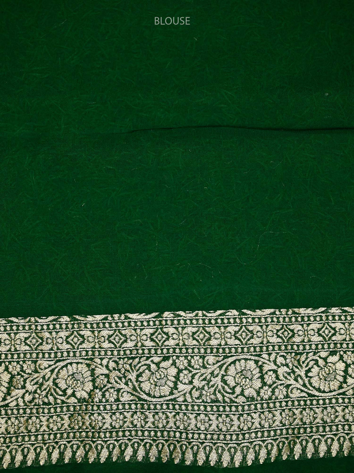 Bottle Green Konia Khaddi Georgette Handloom Banarasi Saree - Sacred Weaves