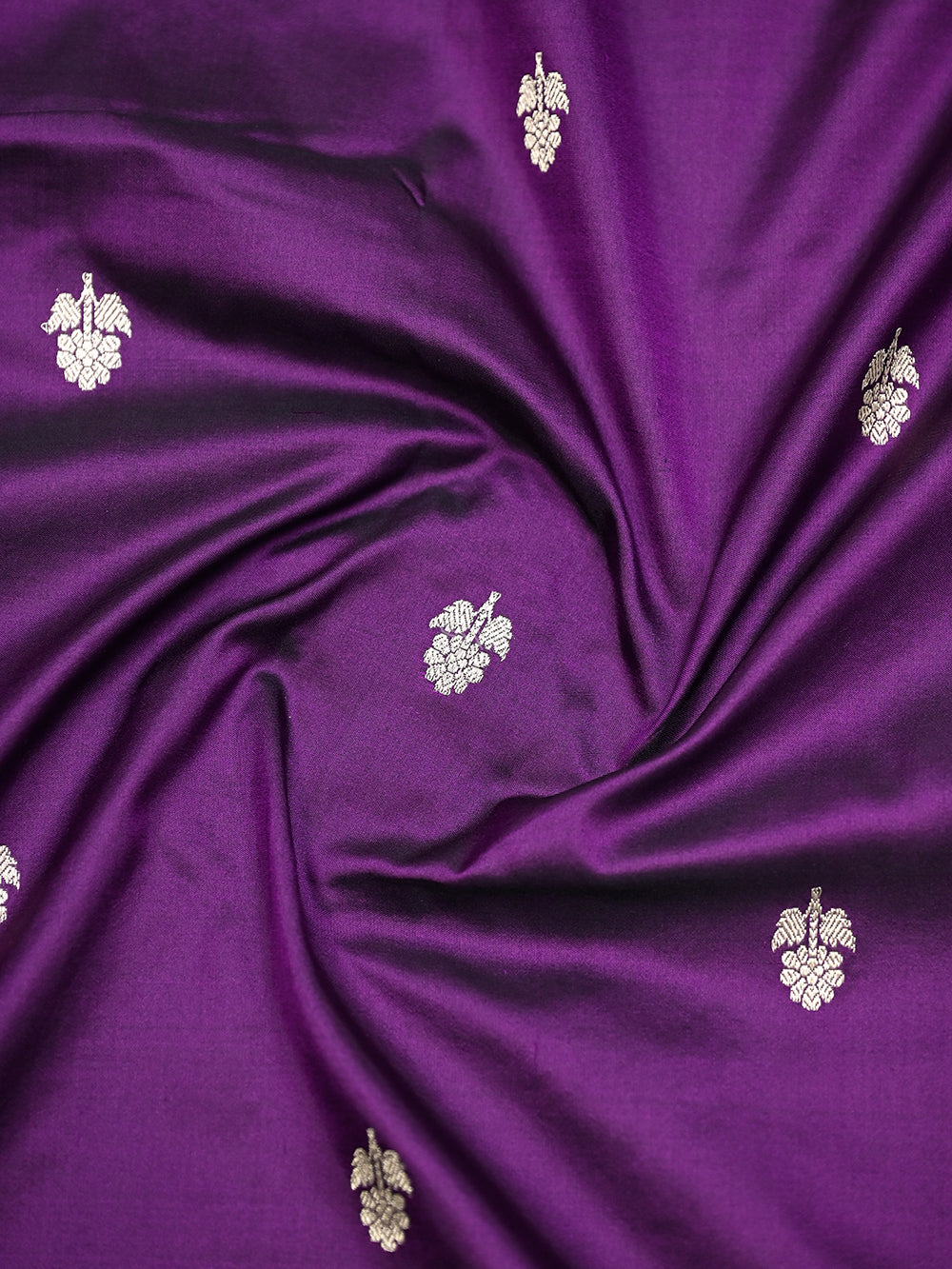 Purple Booti Katan Silk Handloom Banarasi Dupatta - Sacred Weaves