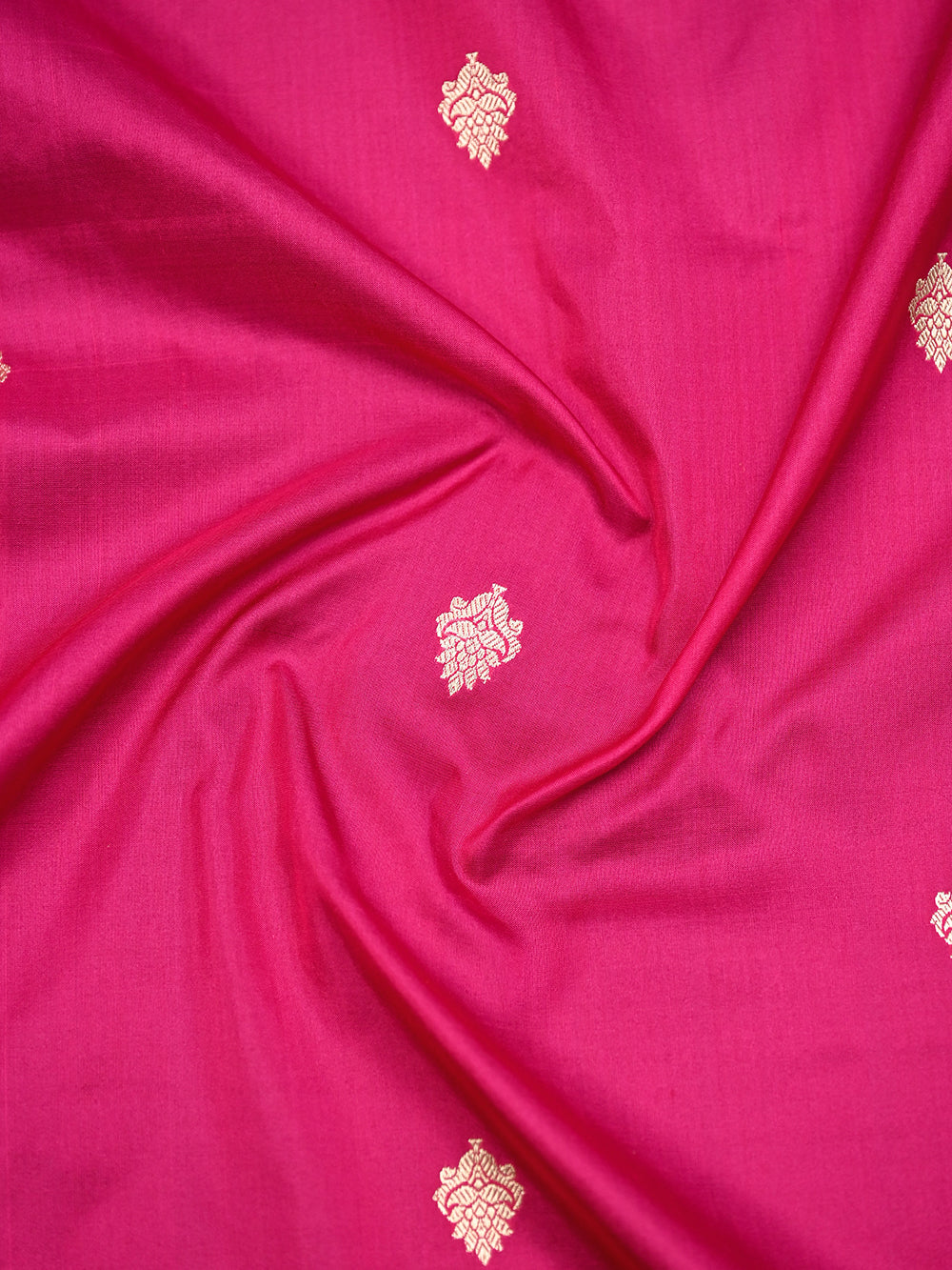 Magenta Red Booti Katan Silk Handloom Banarasi Dupatta - Sacred Weaves