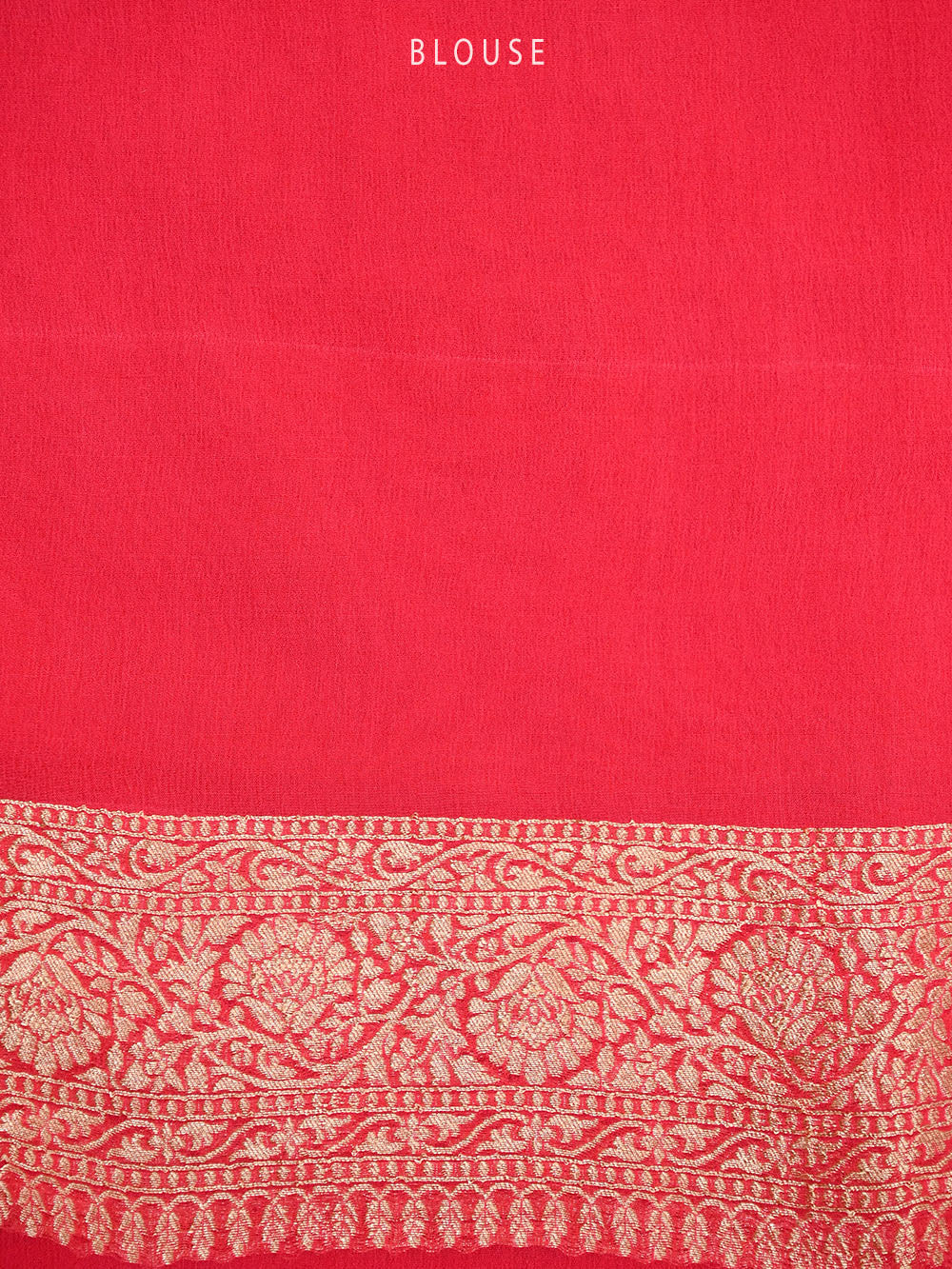 Peach Konia Khaddi Georgette Handloom Banarasi Saree - Sacred Weaves