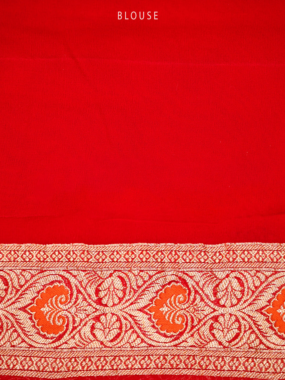 Red Meenakari Jaal Khaddi Georgette Handloom Banarasi Saree