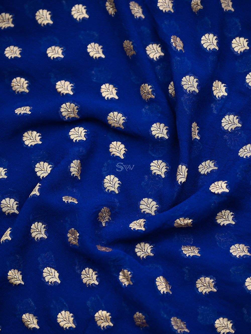 Royal Blue Bandhani Khaddi Georgette Handloom Banarasi Suit