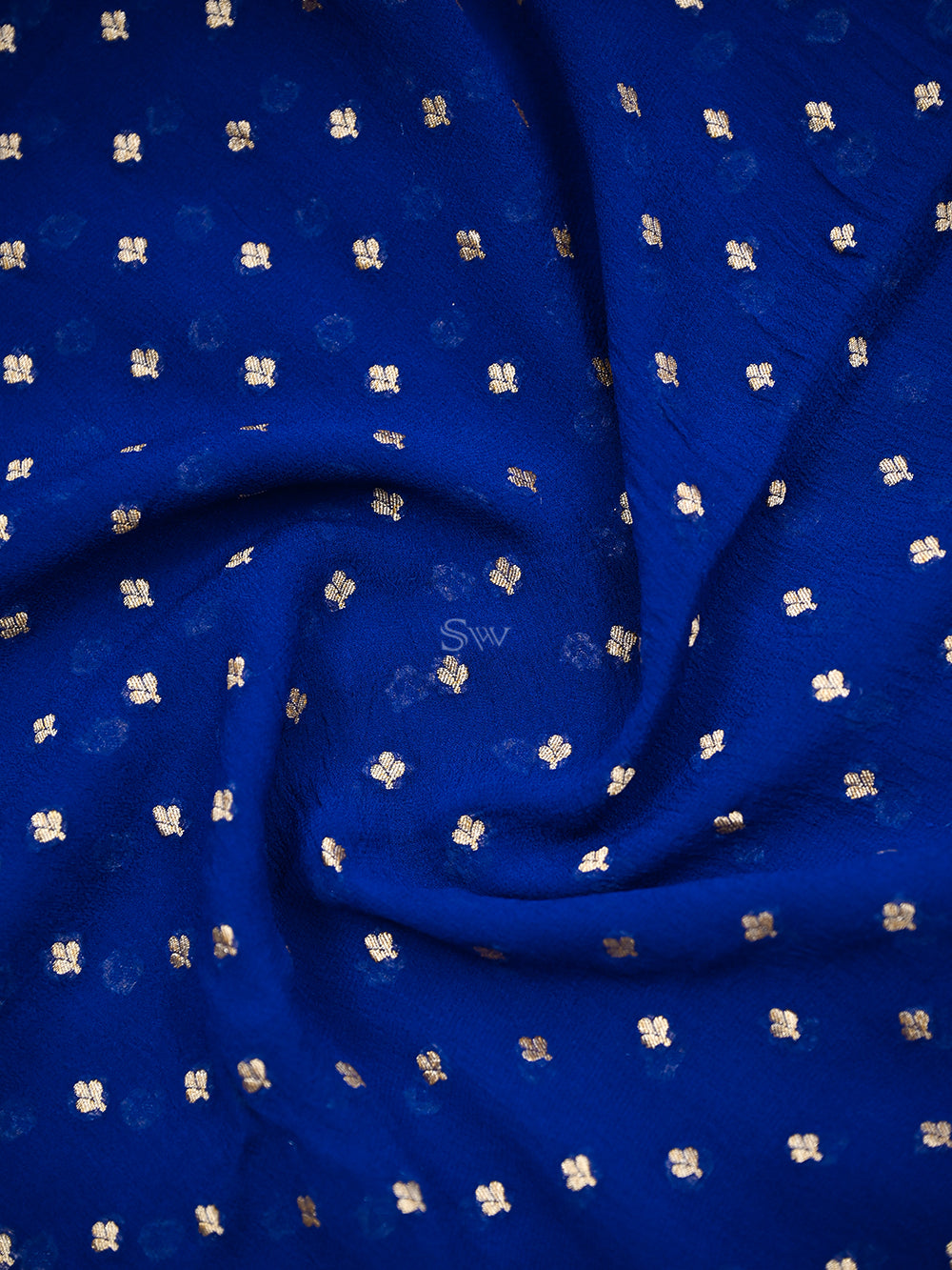 Royal Blue Bandhani Khaddi Georgette Handloom Banarasi Suit