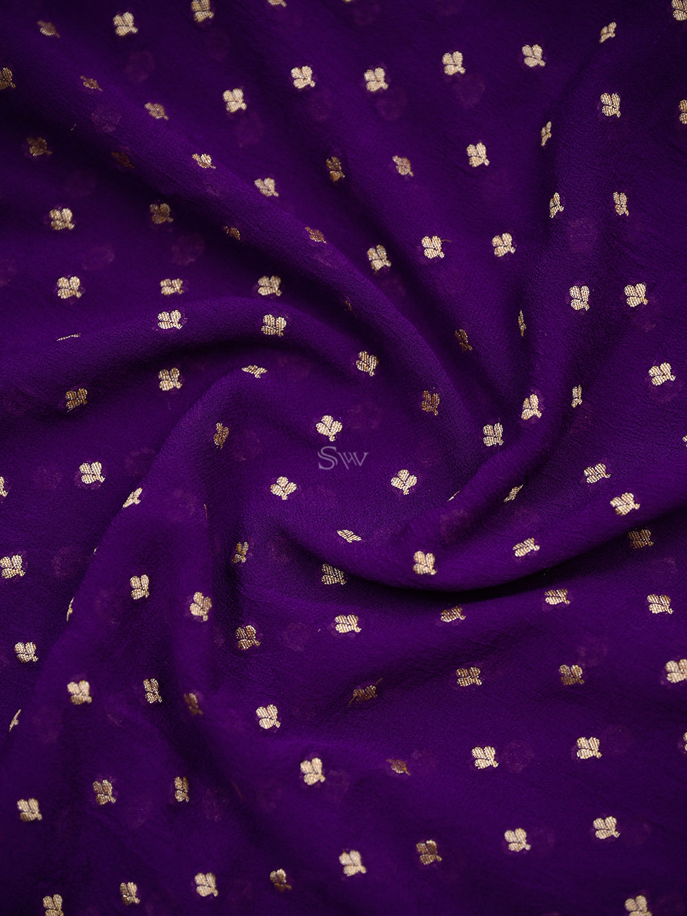 Purple Bandhani Khaddi Georgette Handloom Banarasi Suit