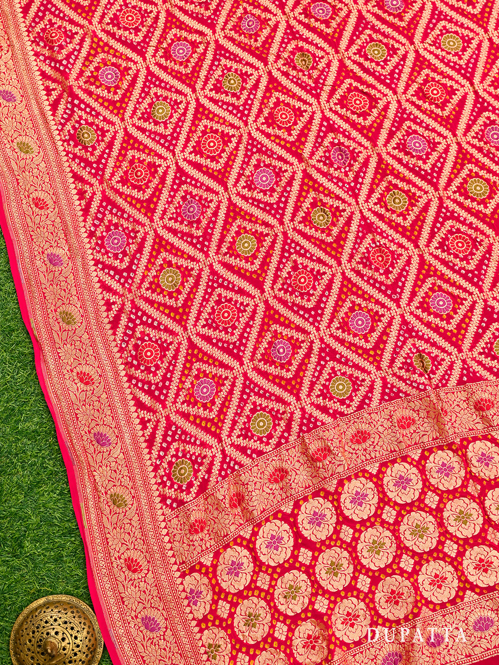 Pink Bandhani Khaddi Georgette Handloom Banarasi Suit