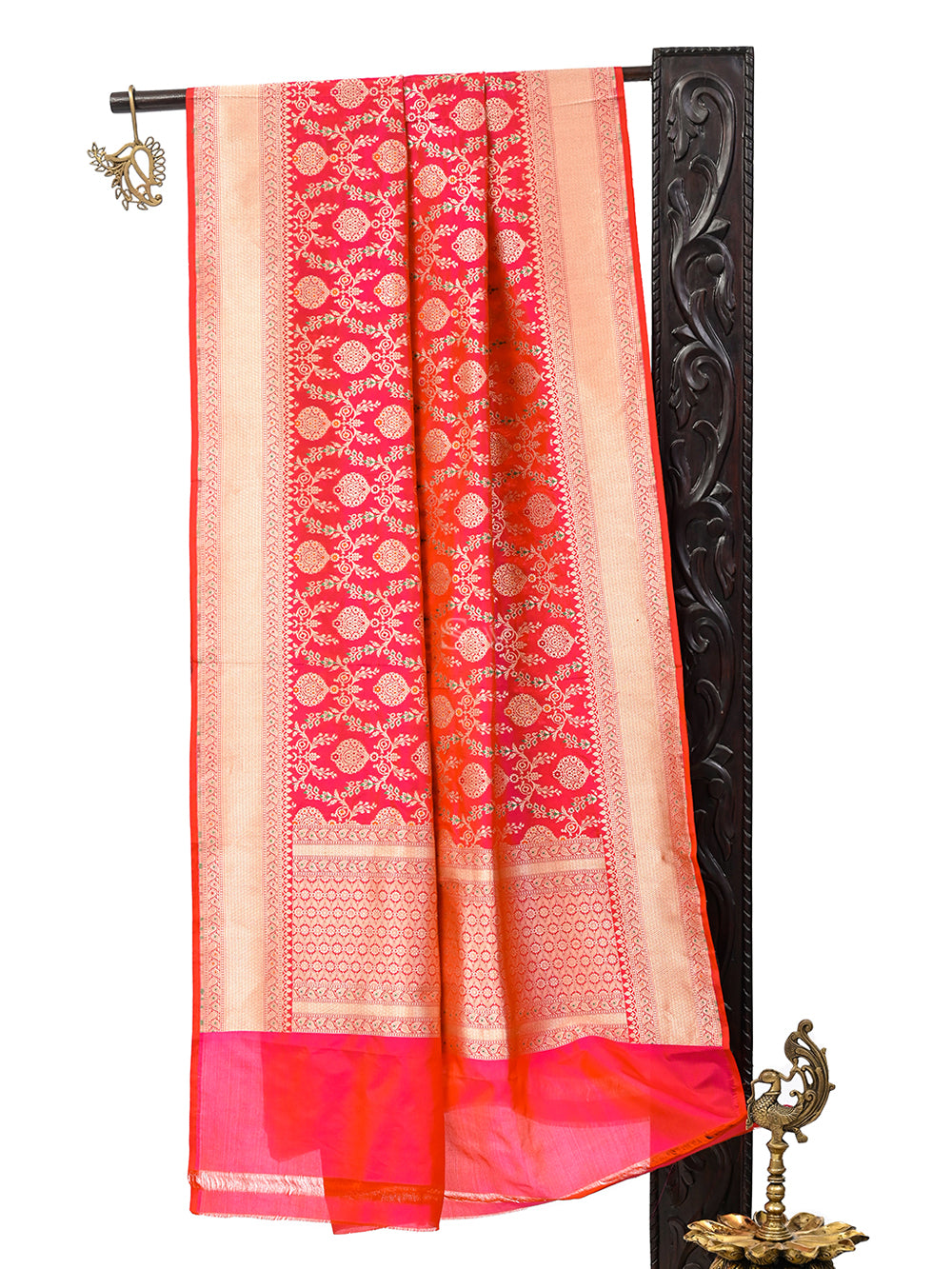 Meenakari Jaal Katan Silk Handloom Banarasi Dupatta - Sacred Weaves