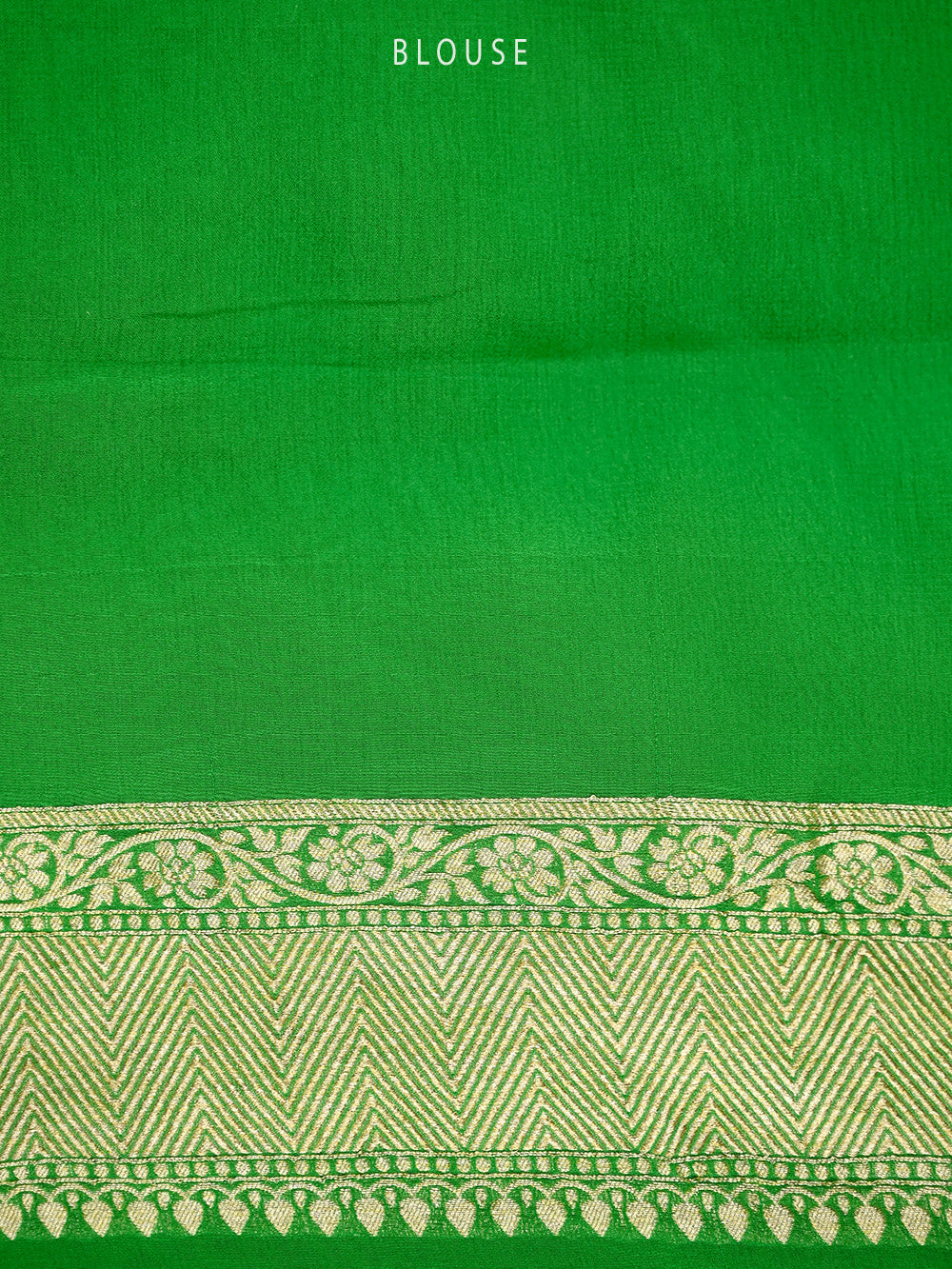 Green Rangkat Khaddi Georgette Handloom Banarasi Saree - Sacred Weaves