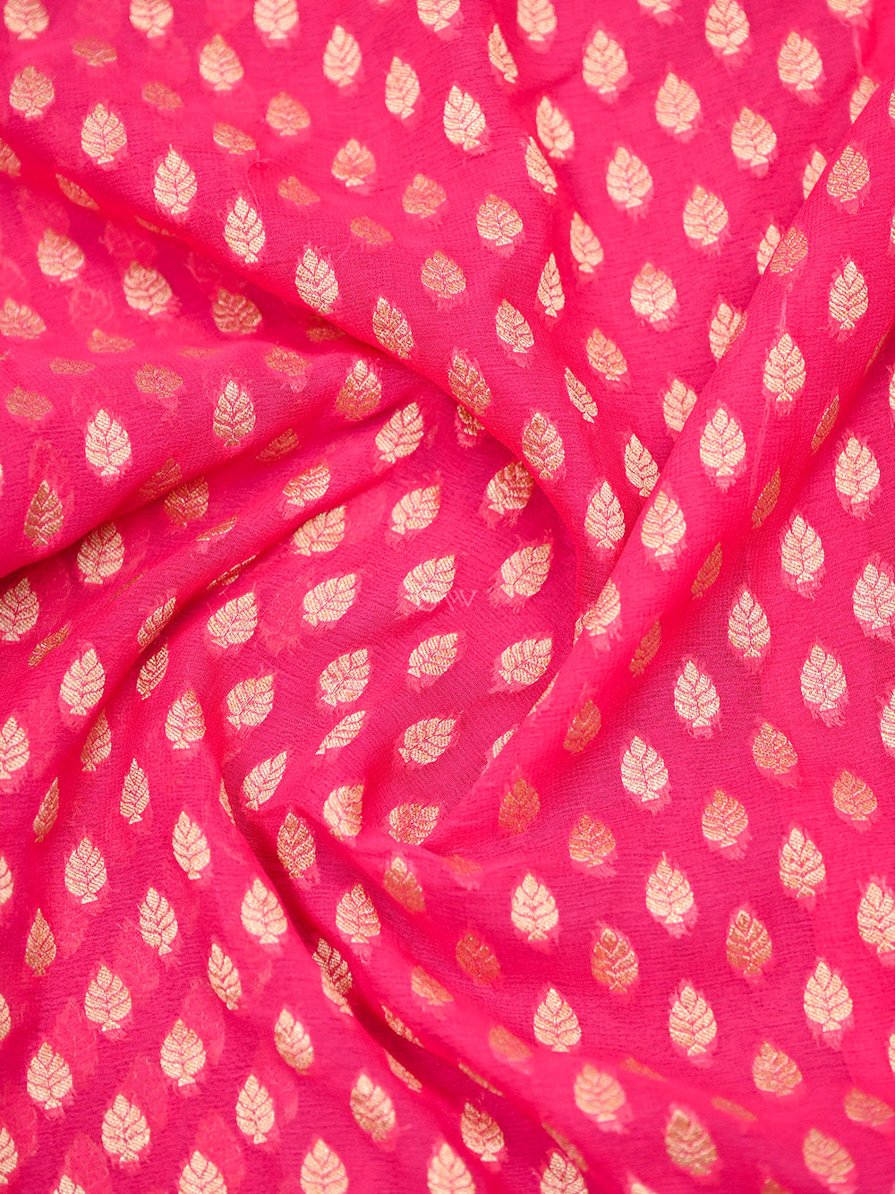 Pink Booti Khaddi Georgette Handloom Banarasi Saree - Sacred Weaves