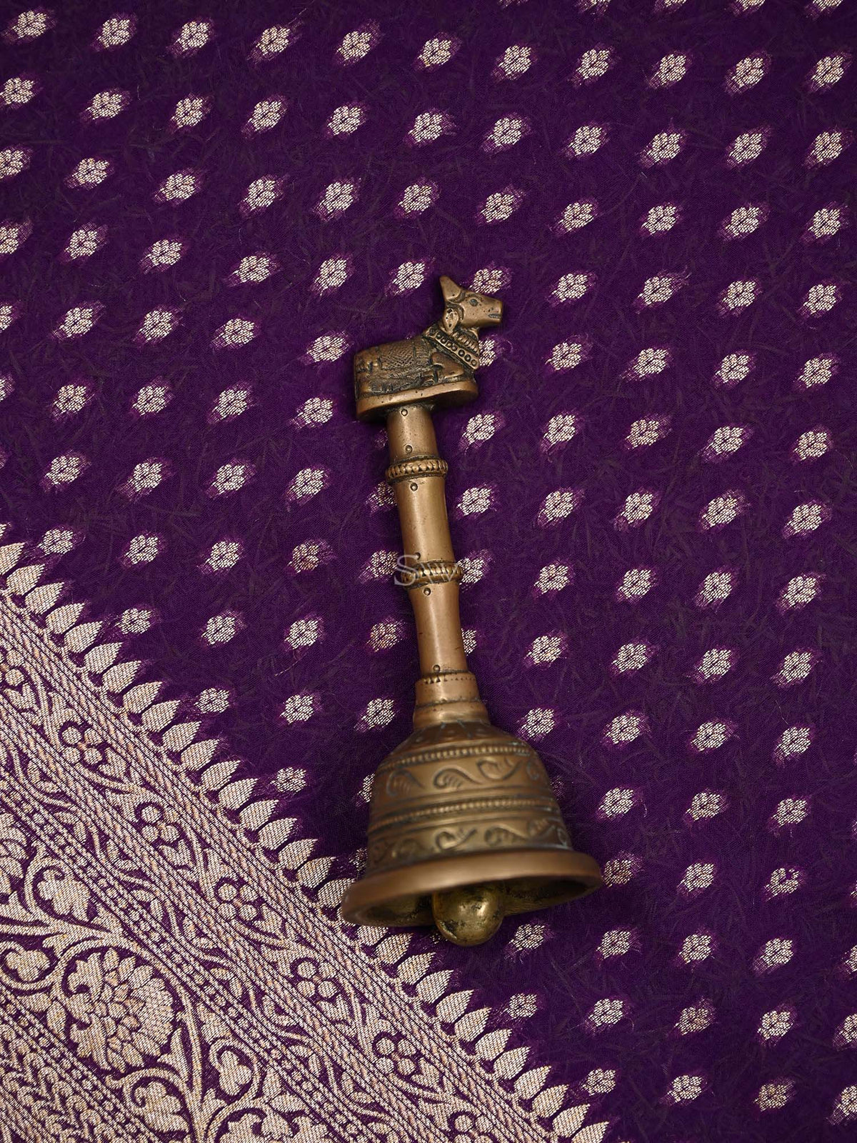 Purple Booti Khaddi Georgette Handloom Banarasi Saree - Sacred Weaves