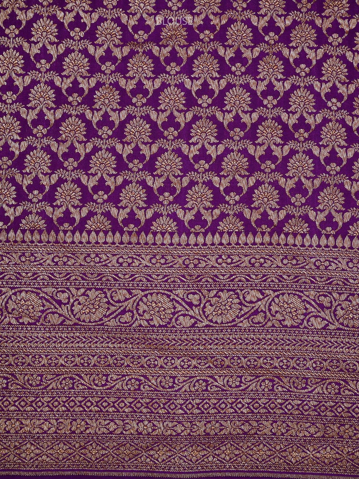 Purple Plain Crepe Silk Handloom Banarasi Saree - Sacred Weaves