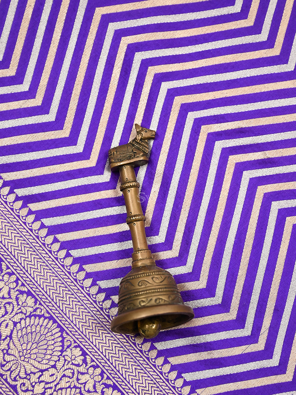 Purple Booti Katan Silk Handloom Banarasi Suit