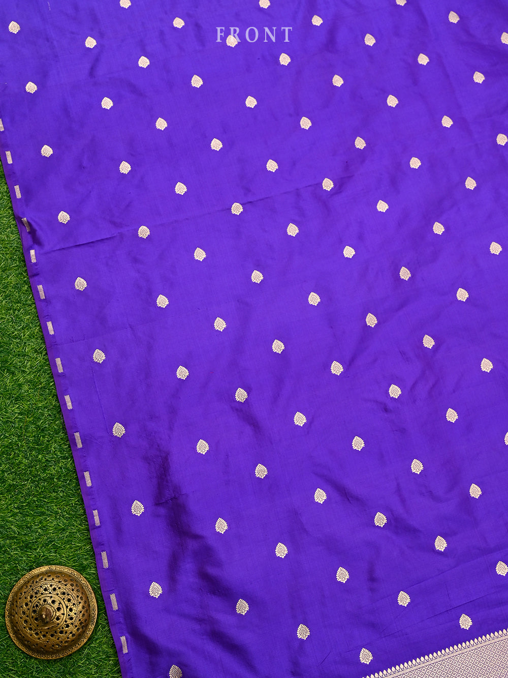 Purple Booti Katan Silk Handloom Banarasi Suit