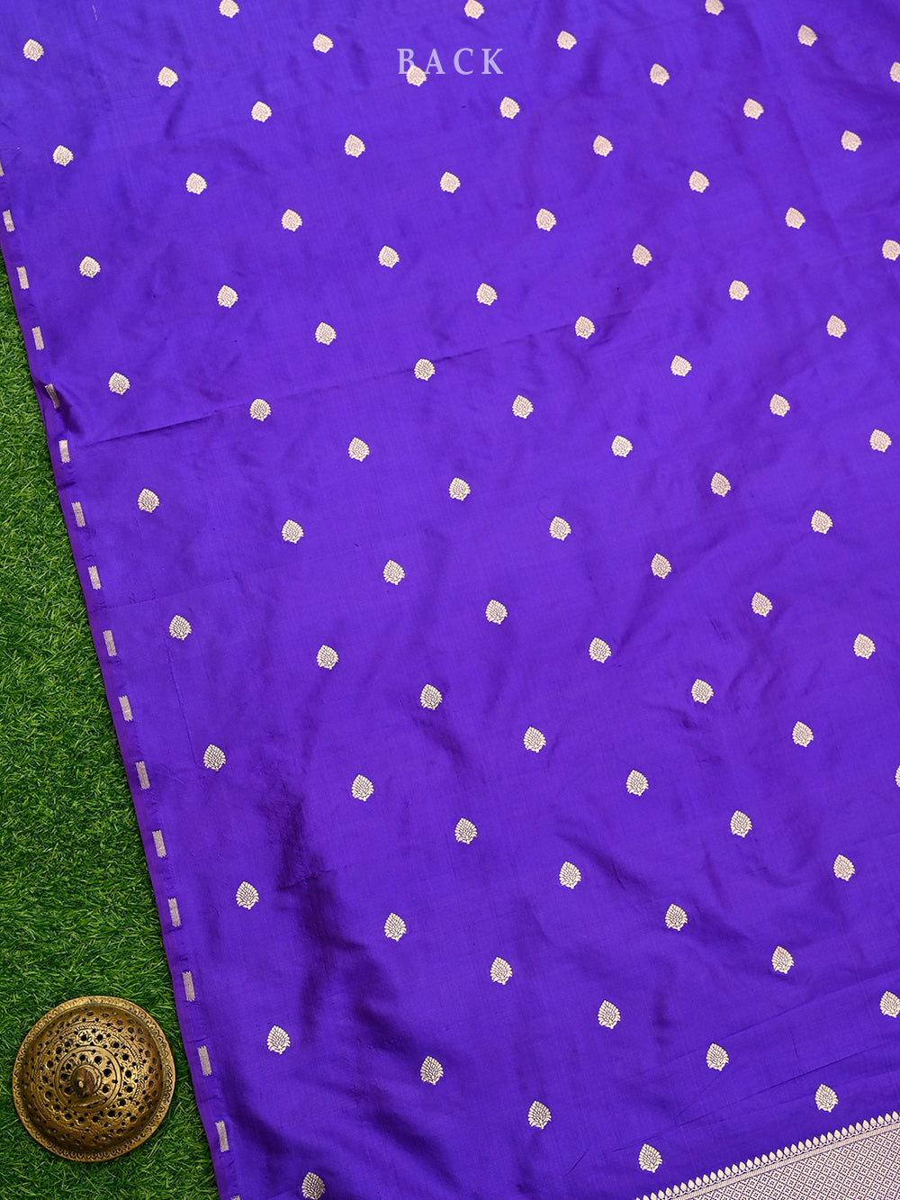 Purple Booti Katan Silk Handloom Banarasi Suit