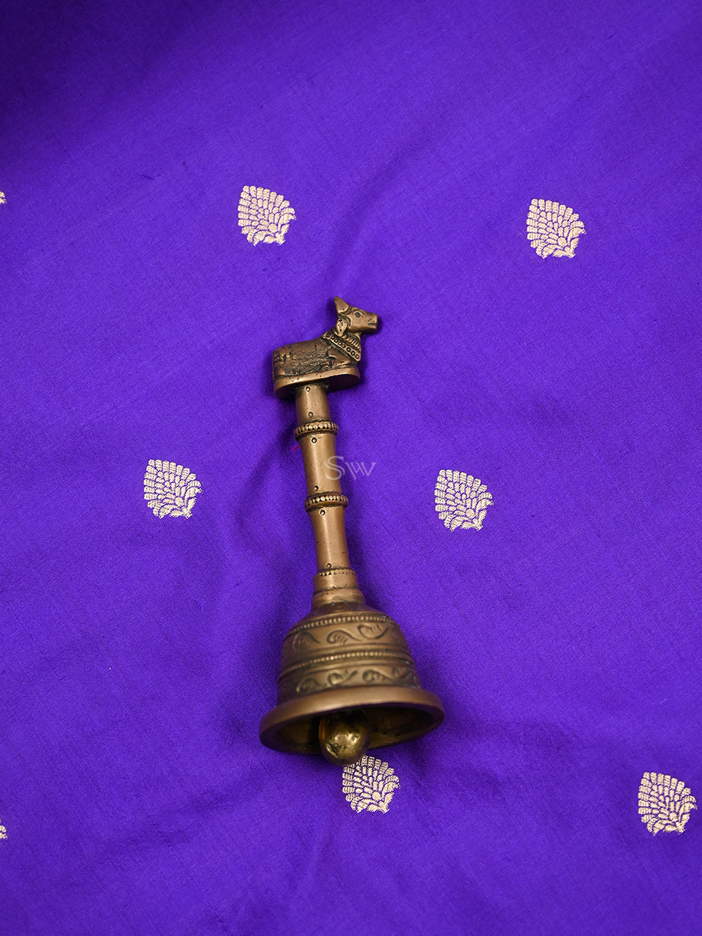 Purple Booti Katan Silk Handloom Banarasi Suit