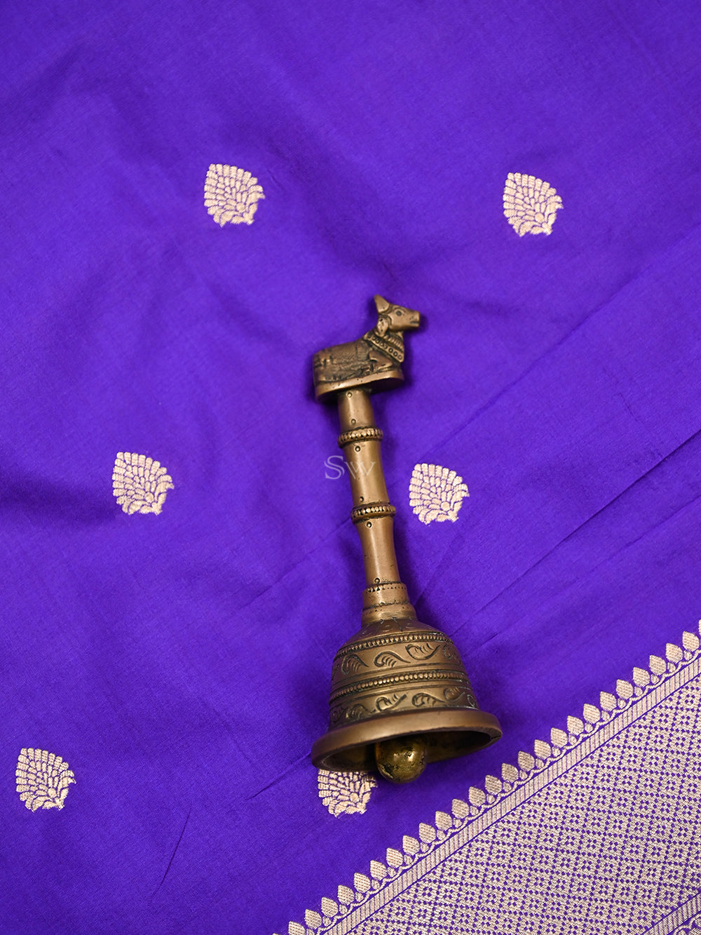 Purple Booti Katan Silk Handloom Banarasi Suit