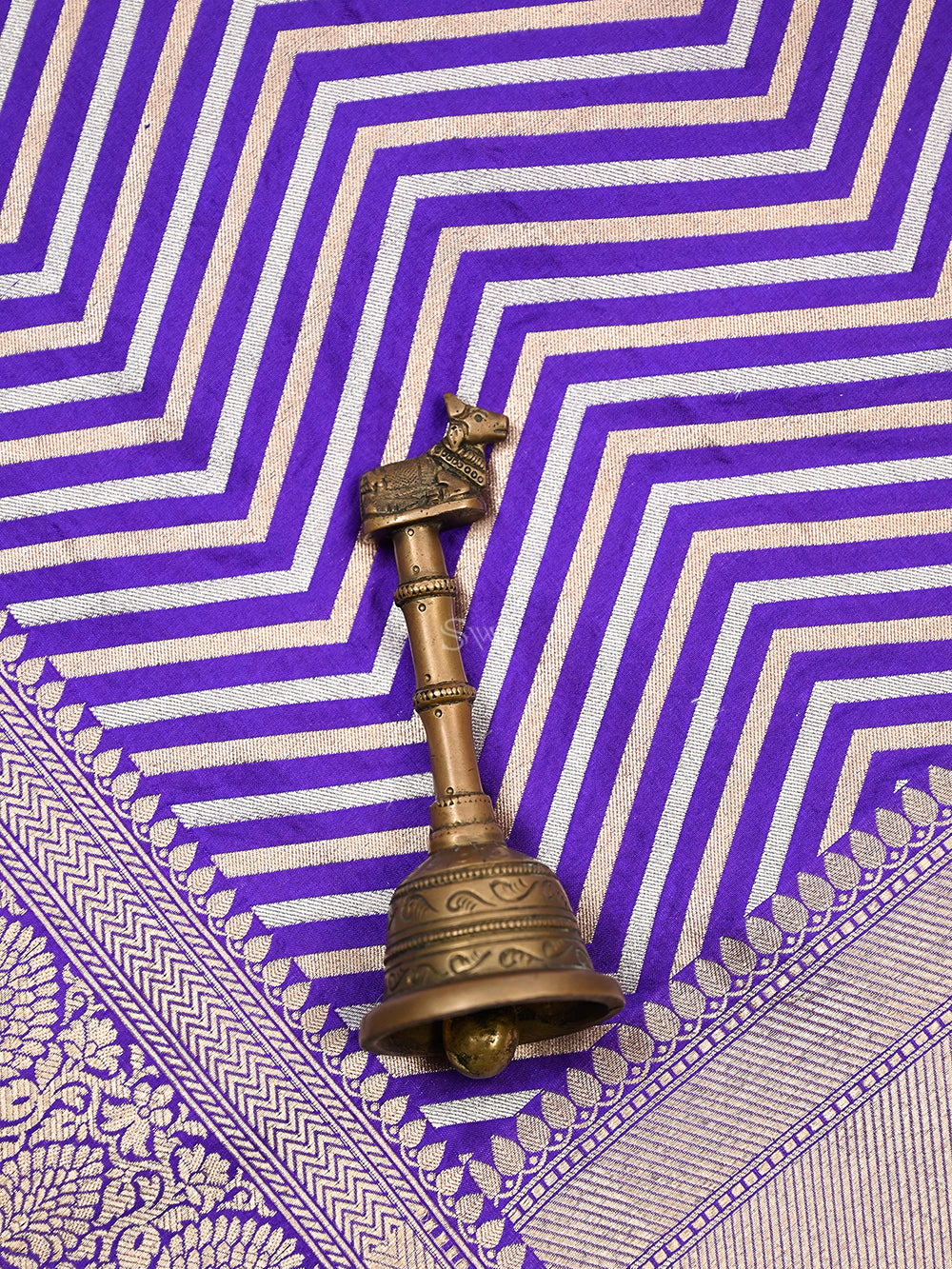 Purple Booti Katan Silk Handloom Banarasi Suit