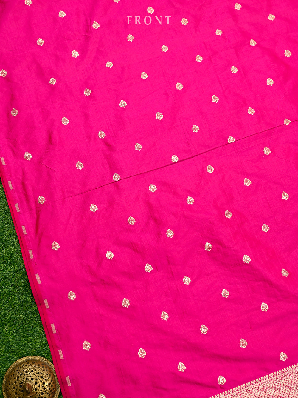 Magenta Red Booti Katan Silk Handloom Banarasi Suit