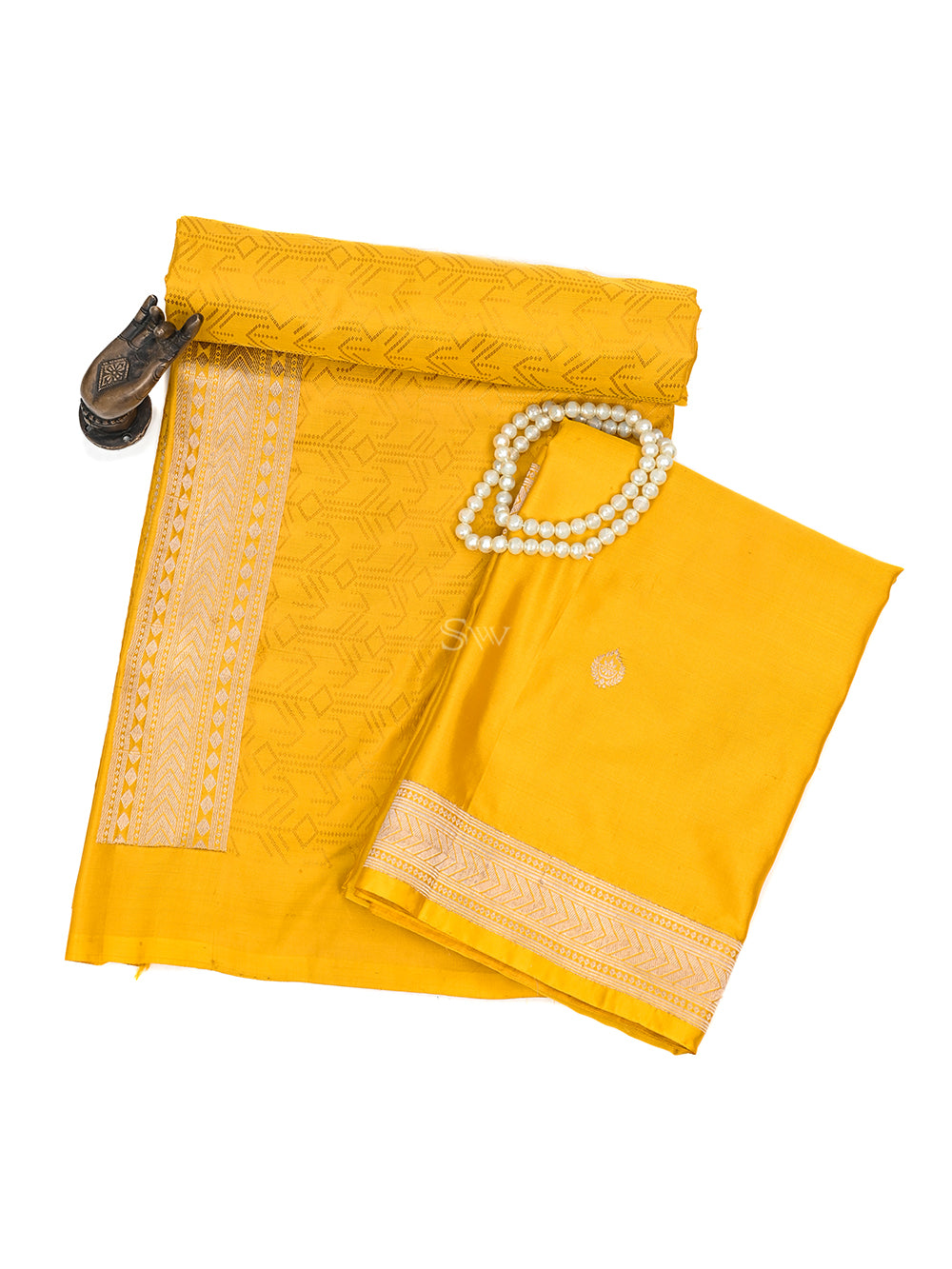 Yellow Tanchoi Silk Handloom Banarasi Suit