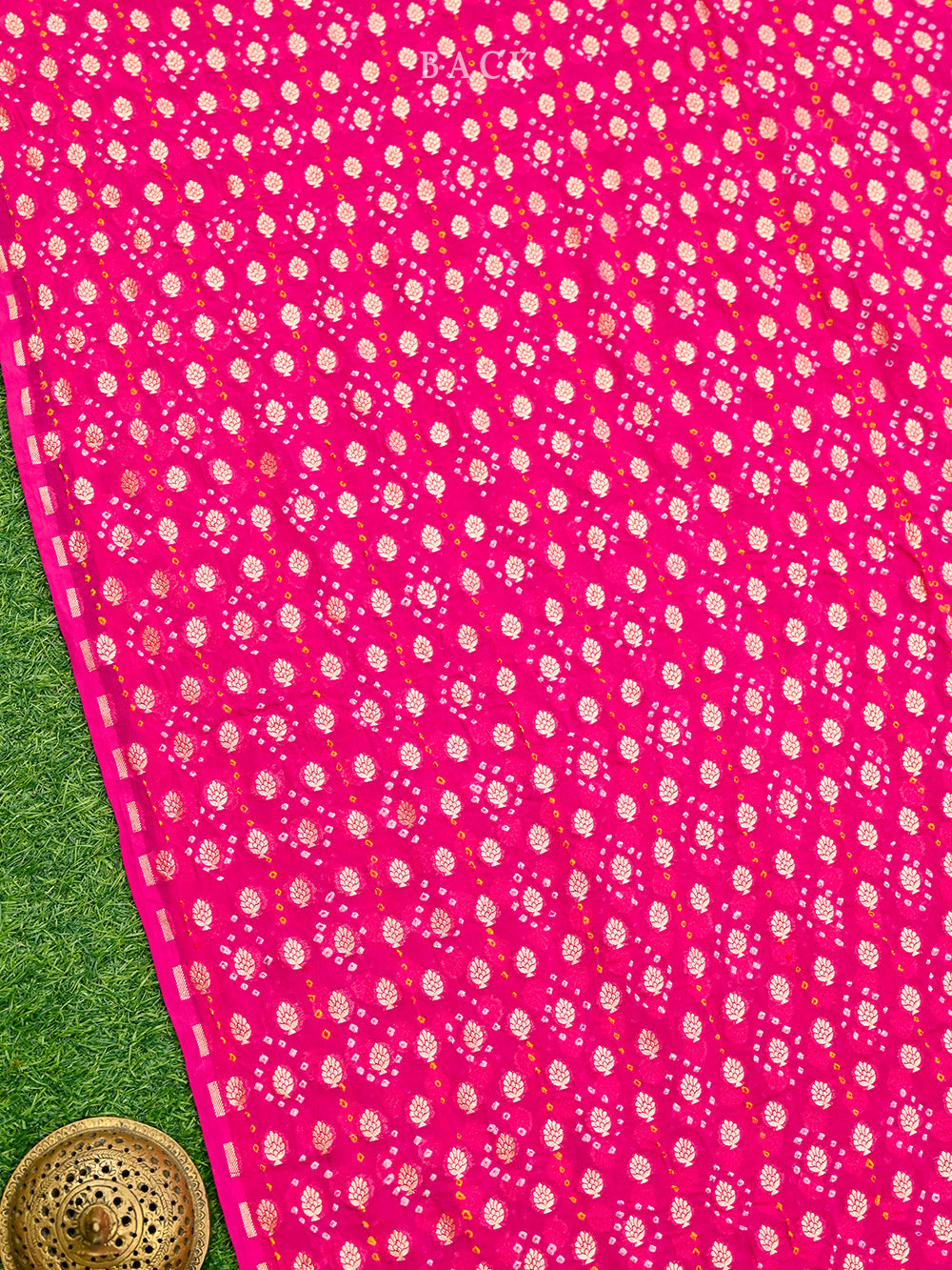 Magenta Bandhani Khaddi Georgette Handloom Banarasi Suit