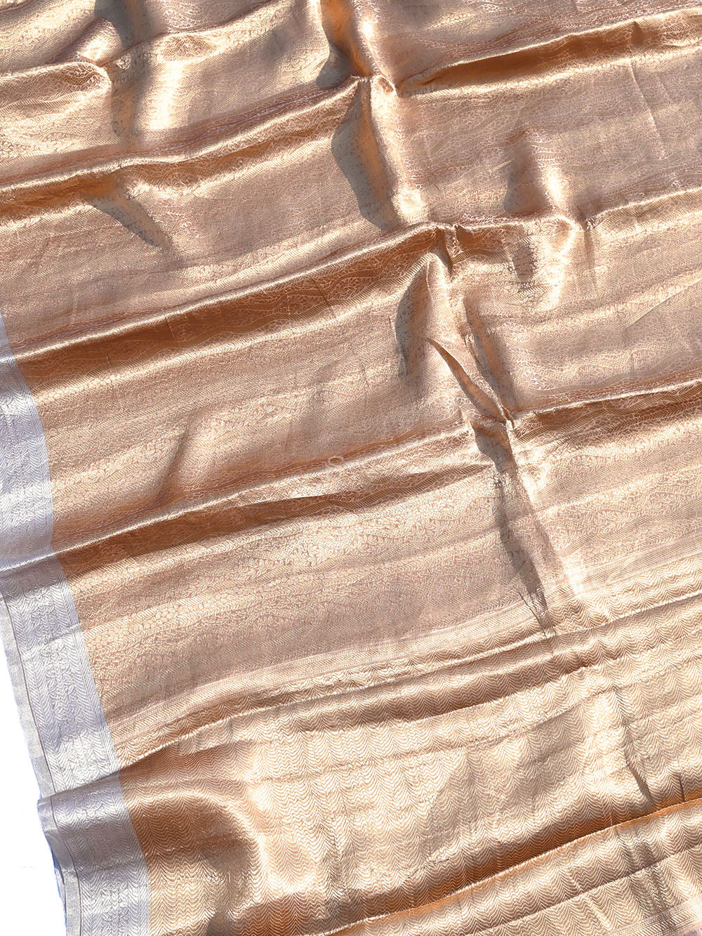 Pastel Pink Tissue Brocade Handloom Banarasi Saree - Sacred Weaves