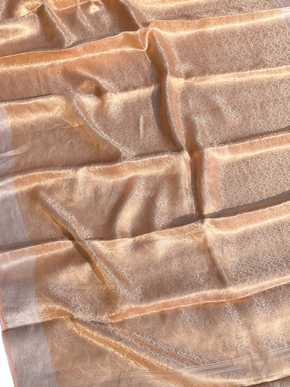 Peach Tissue Brocade Handloom Banarasi Saree