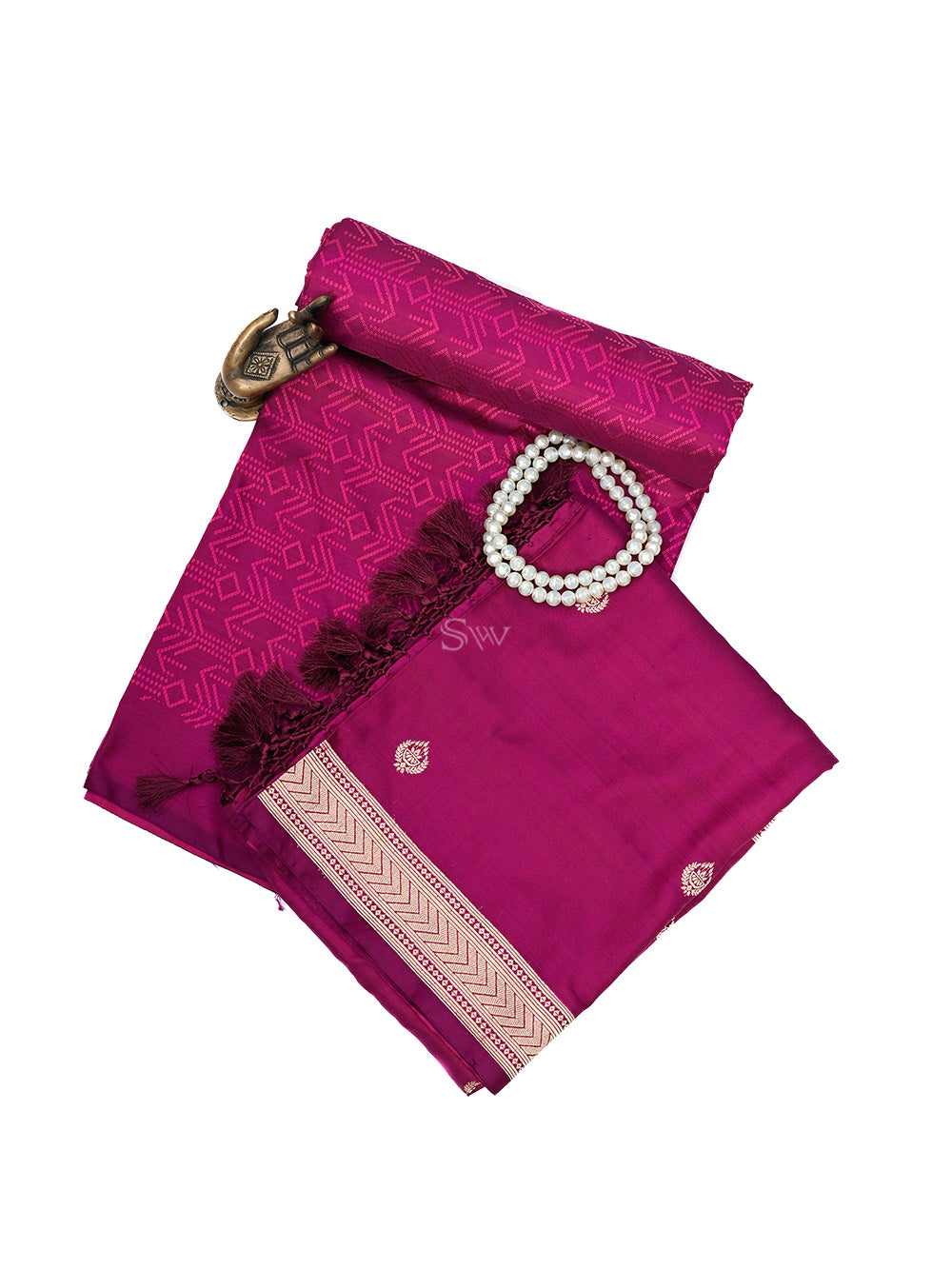 Dark Magenta Tanchoi Silk Handloom Banarasi Suit