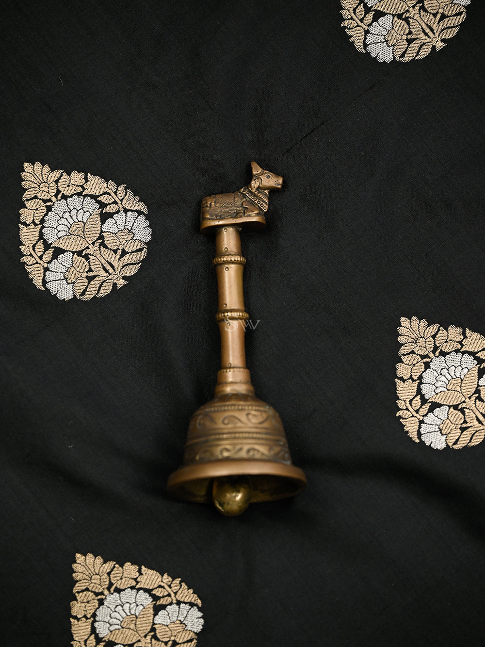 Black Katan Silk Handloom Banarasi Suit