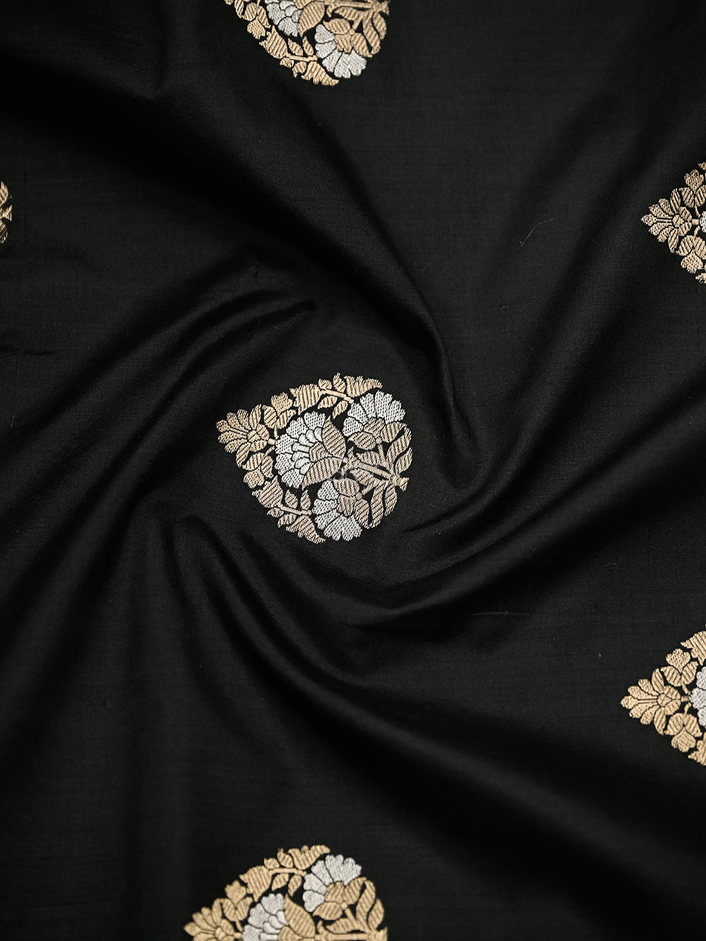 Black Katan Silk Handloom Banarasi Suit