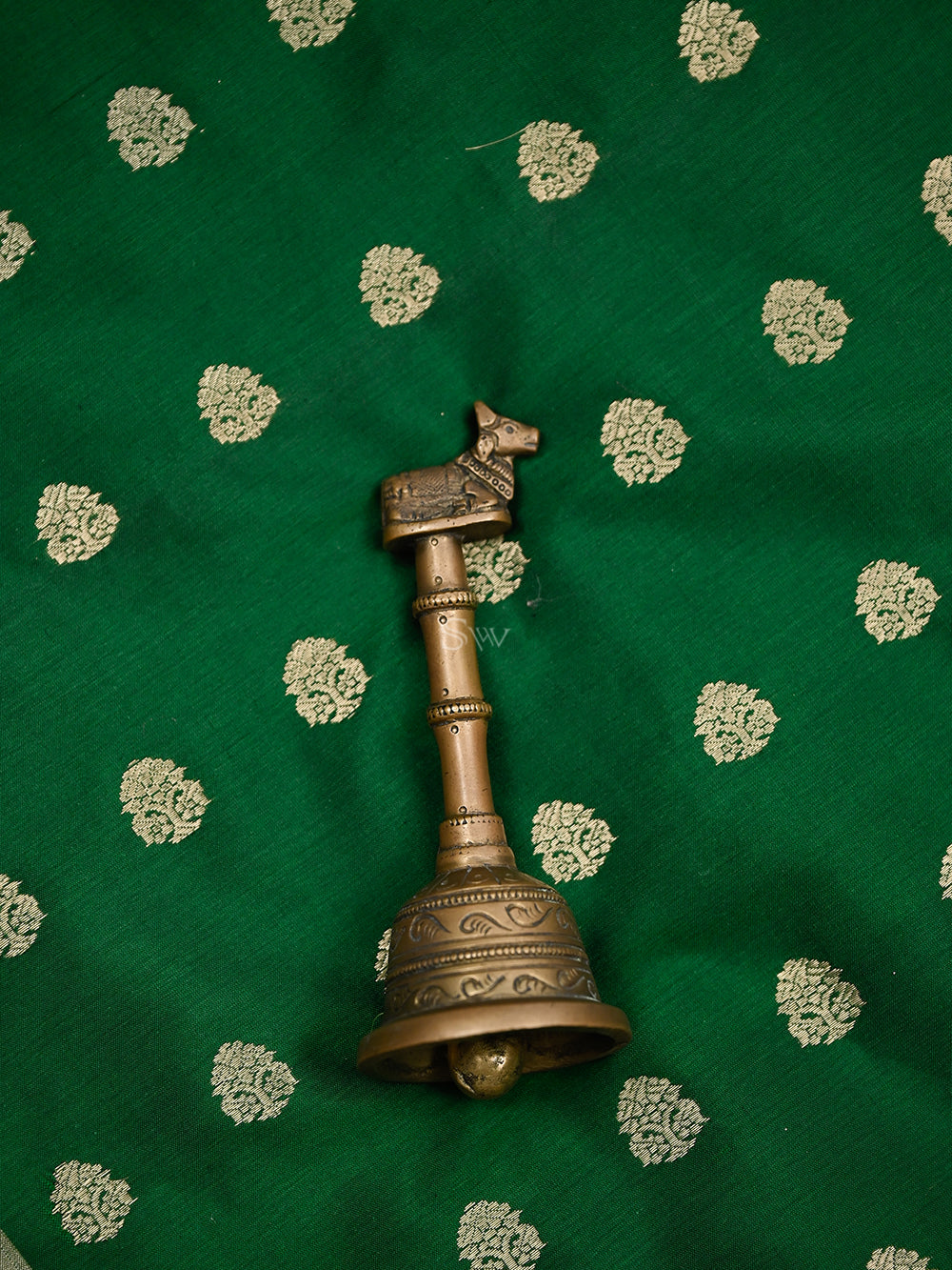 Bottle Green Katan Silk Handloom Banarasi Suit