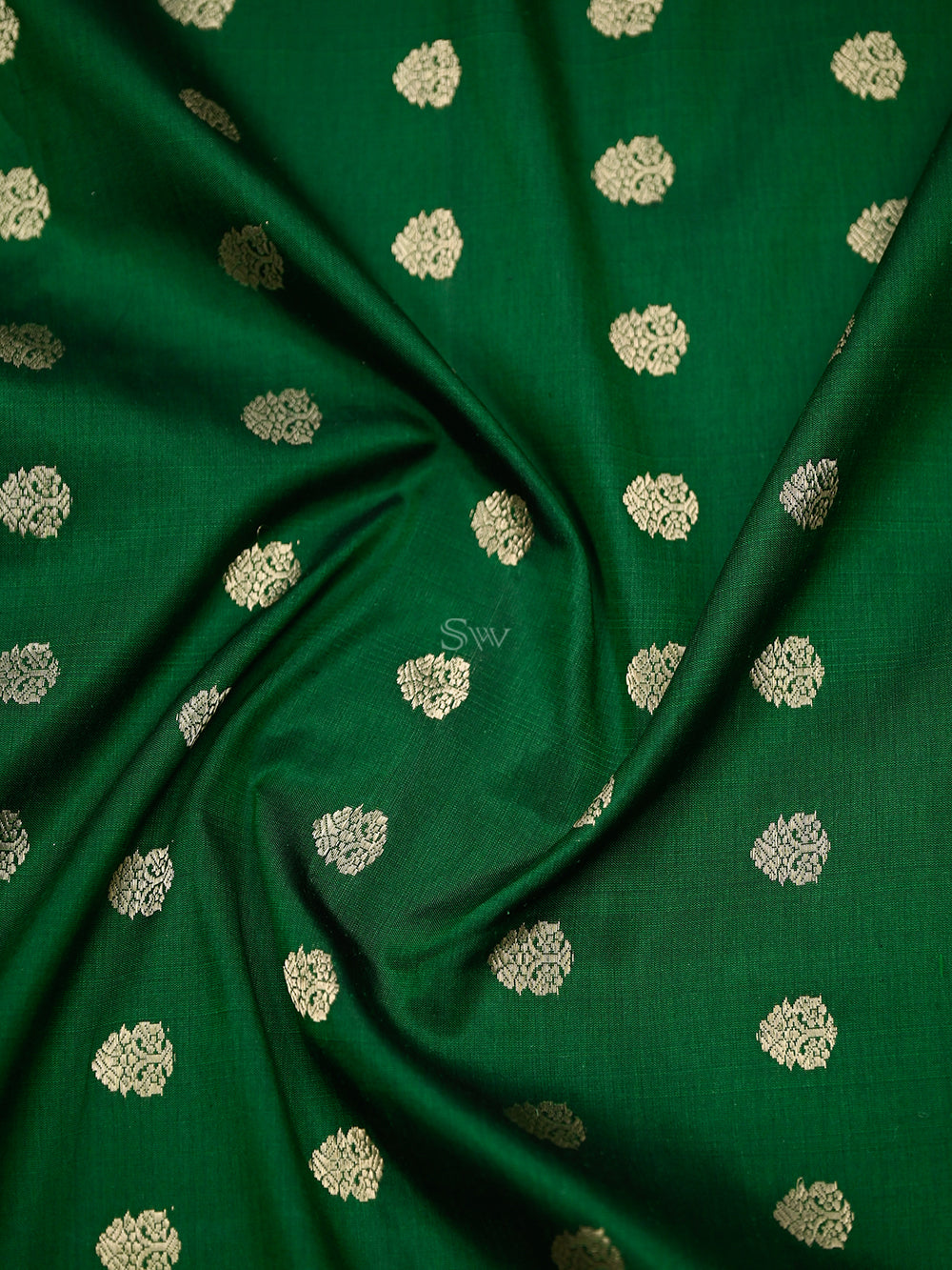 Bottle Green Katan Silk Handloom Banarasi Suit