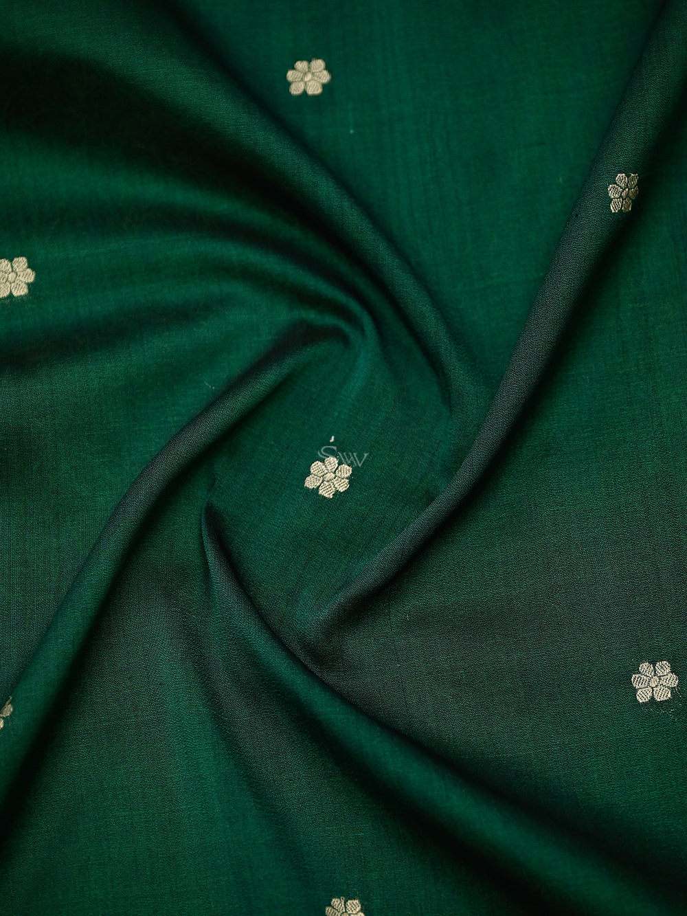 Bottle Green Katan Silk Handloom Banarasi Suit