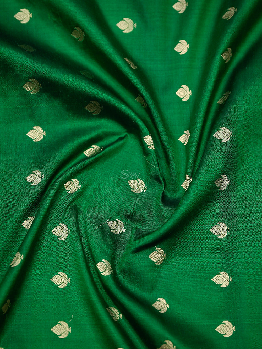 Bottle Green Katan Silk Handloom Banarasi Suit