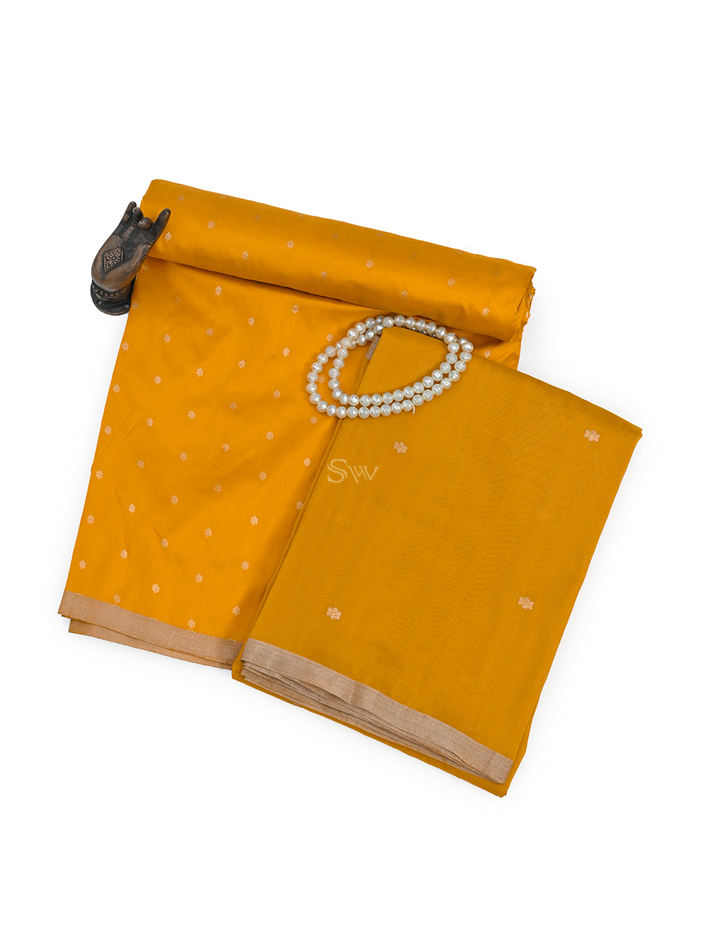 Mustard Katan Silk Handloom Banarasi Suit