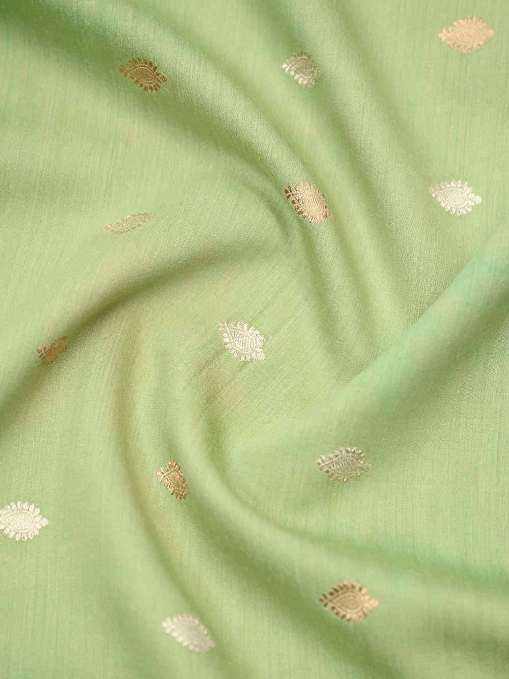 Pista Green Booti Moonga Silk Handloom Banarasi Suit