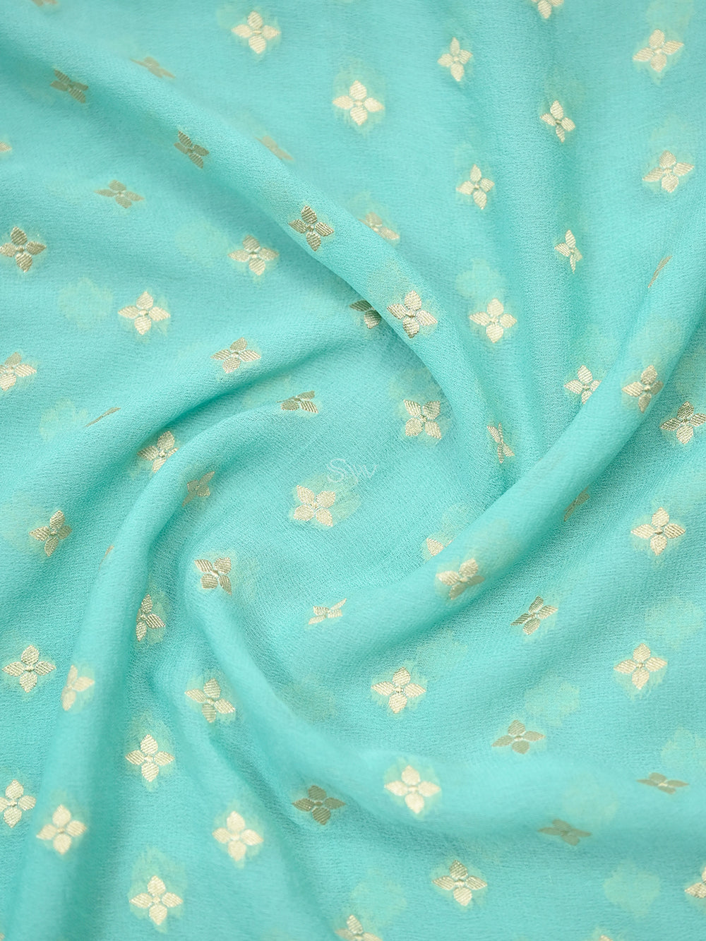 Pastel Blue Rangkat Khaddi Georgette Handloom Banarasi Suit