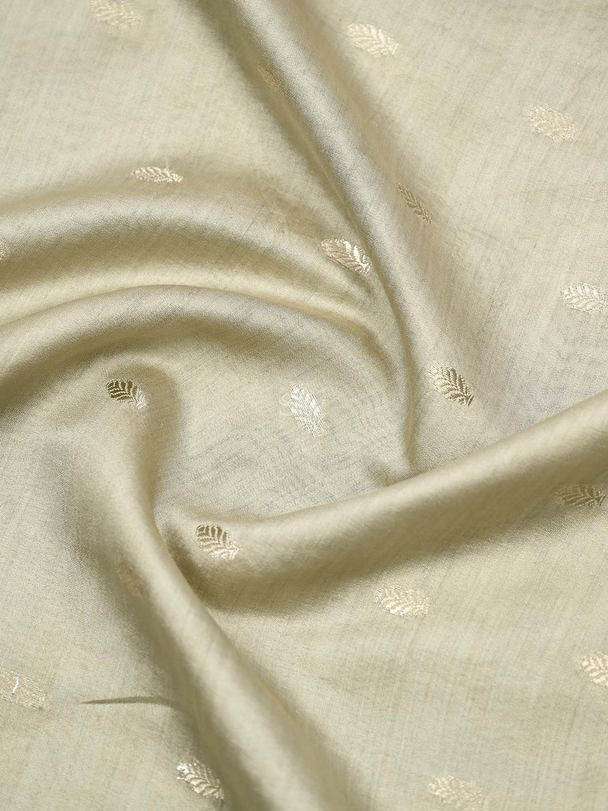 Light Moss Green Chiniya Silk Handloom Banarasi Suit