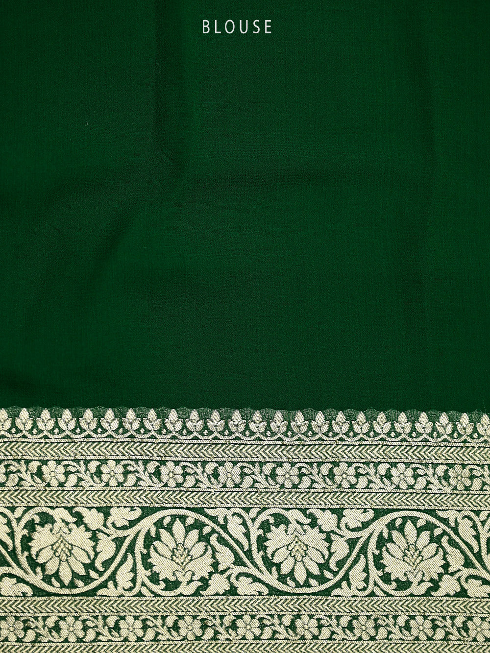 Bottle Green Booti Khaddi Georgette Handloom Banarasi Saree - Sacred Weaves