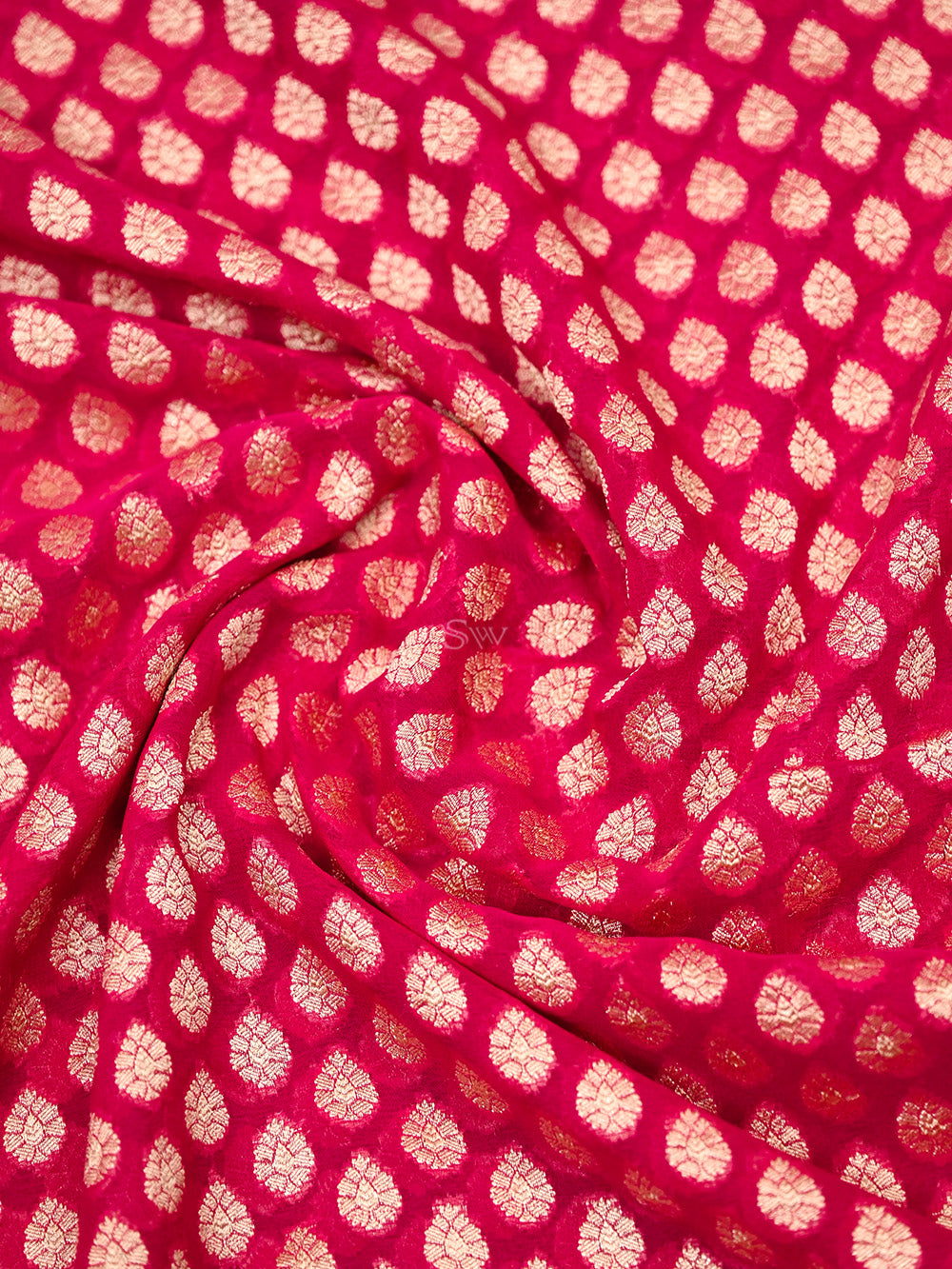 Magenta Booti Khaddi Georgette Handloom Banarasi Saree