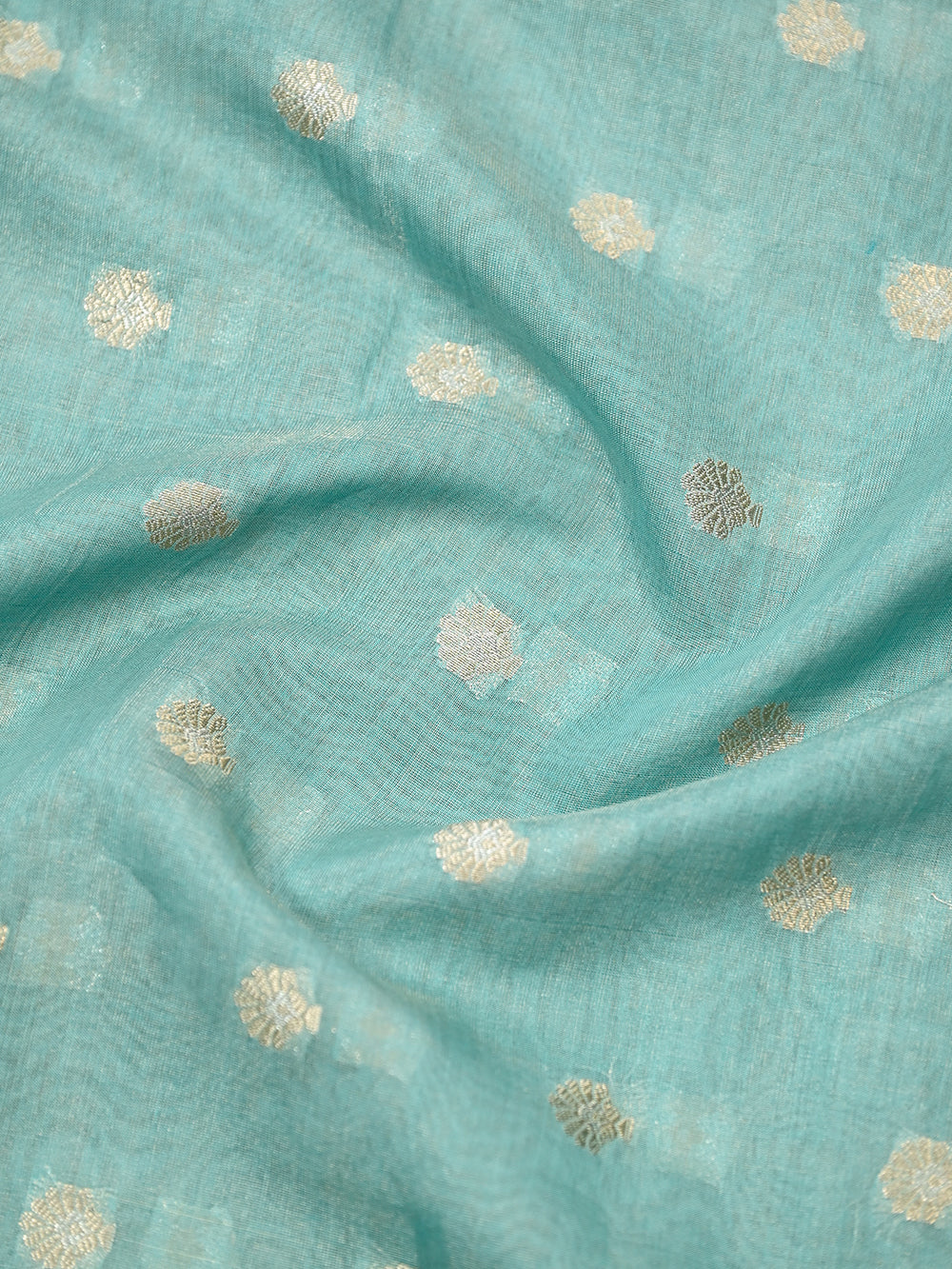 Sea Green Booti Cotton Silk Handloom Banarasi Suit