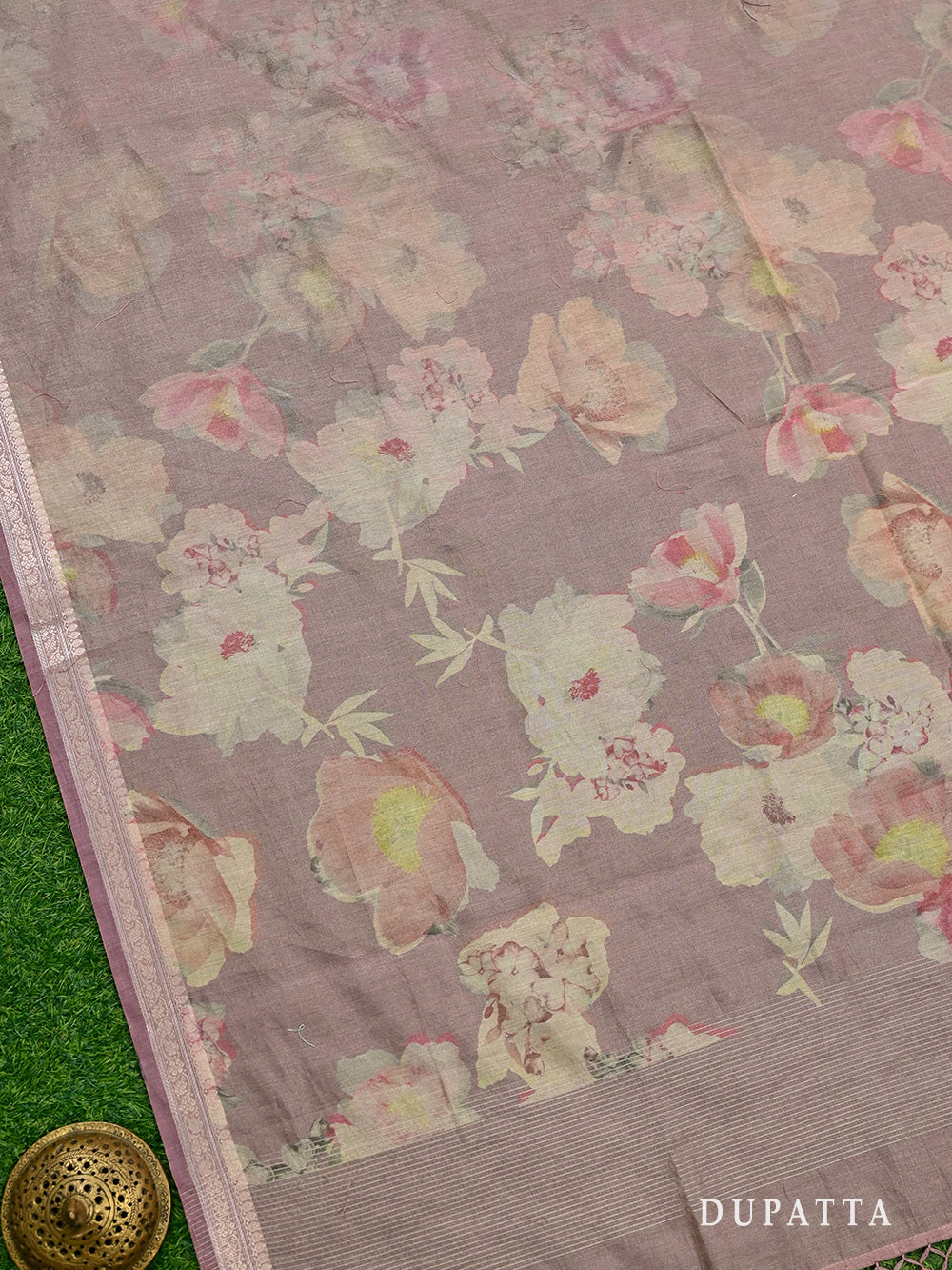 Light Mauve Booti Cotton Silk Handloom Banarasi Suit