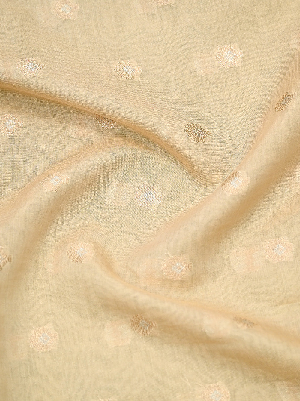 Beige Cotton Silk Handloom Banarasi Suit