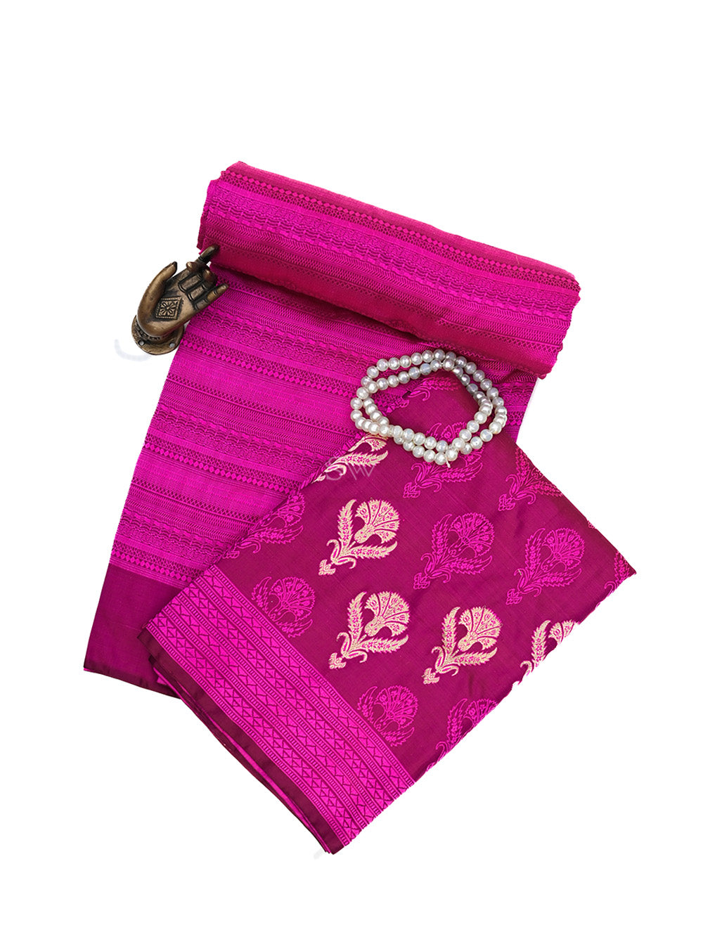 Magenta Booti Tanchoi Silk Handloom Banarasi Suit