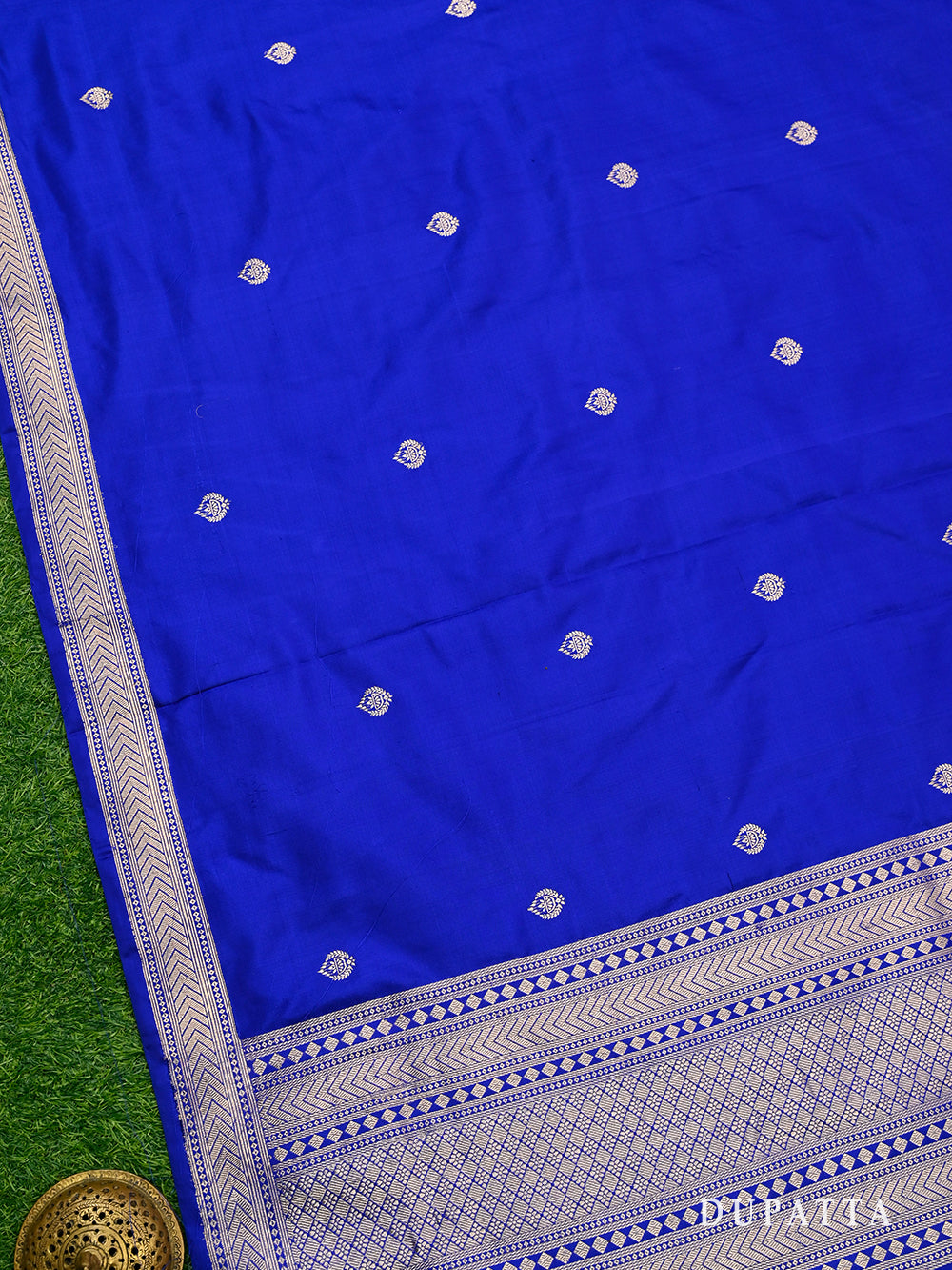 Royal Blue Tanchoi Silk Handloom Banarasi Suit