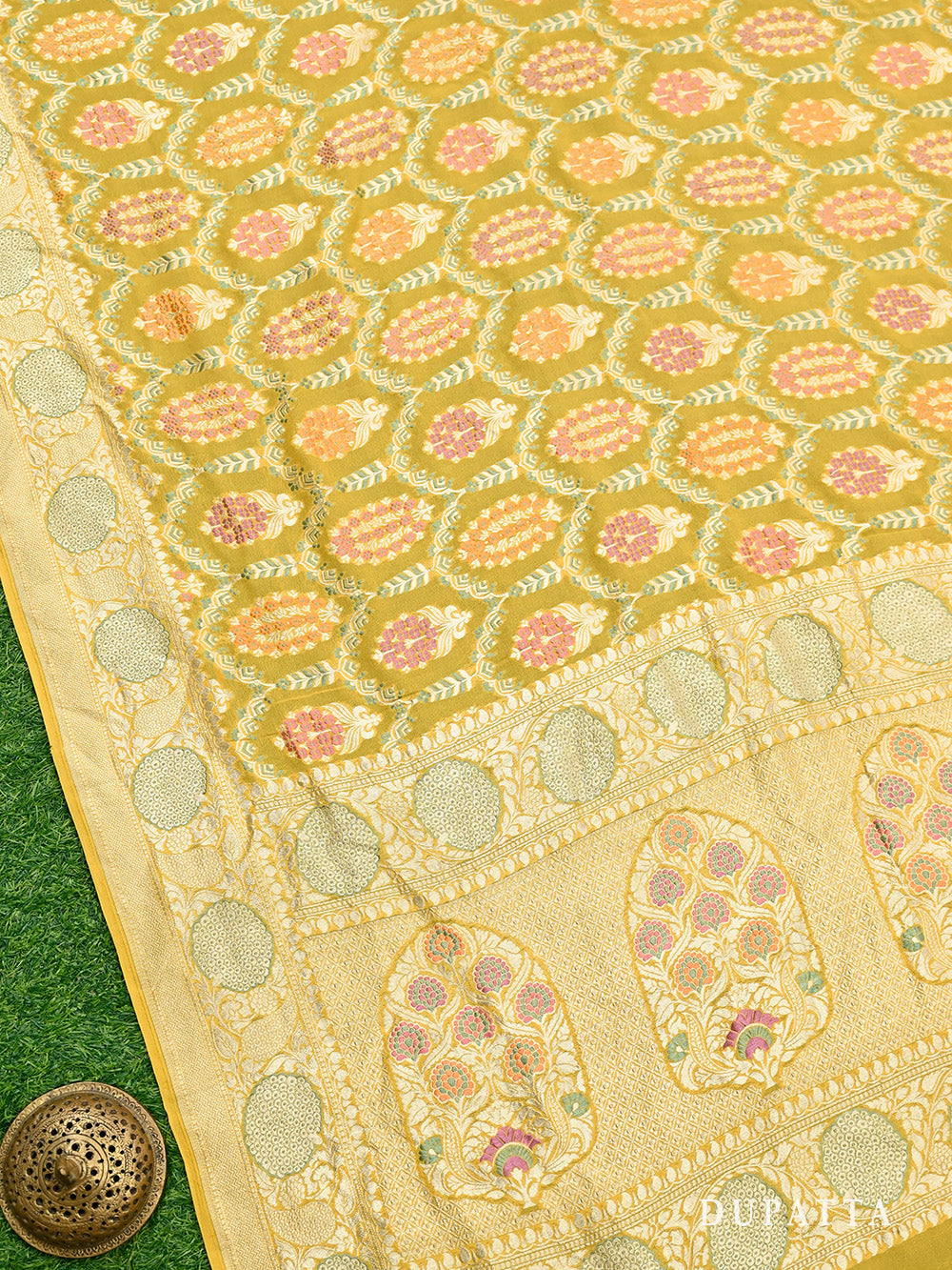 Mustard Meenakari Khaddi Georgette Handloom Banarasi Suit