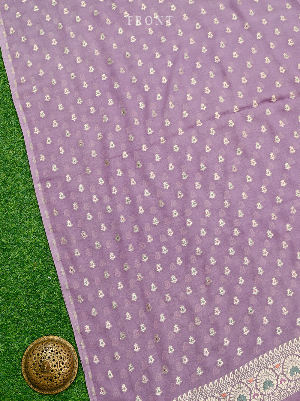 Pastel Purple Meenakari Khaddi Georgette Handloom Banarasi Suit