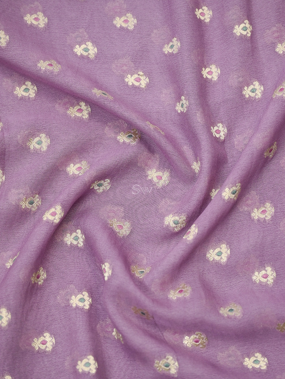 Pastel Purple Meenakari Khaddi Georgette Handloom Banarasi Suit