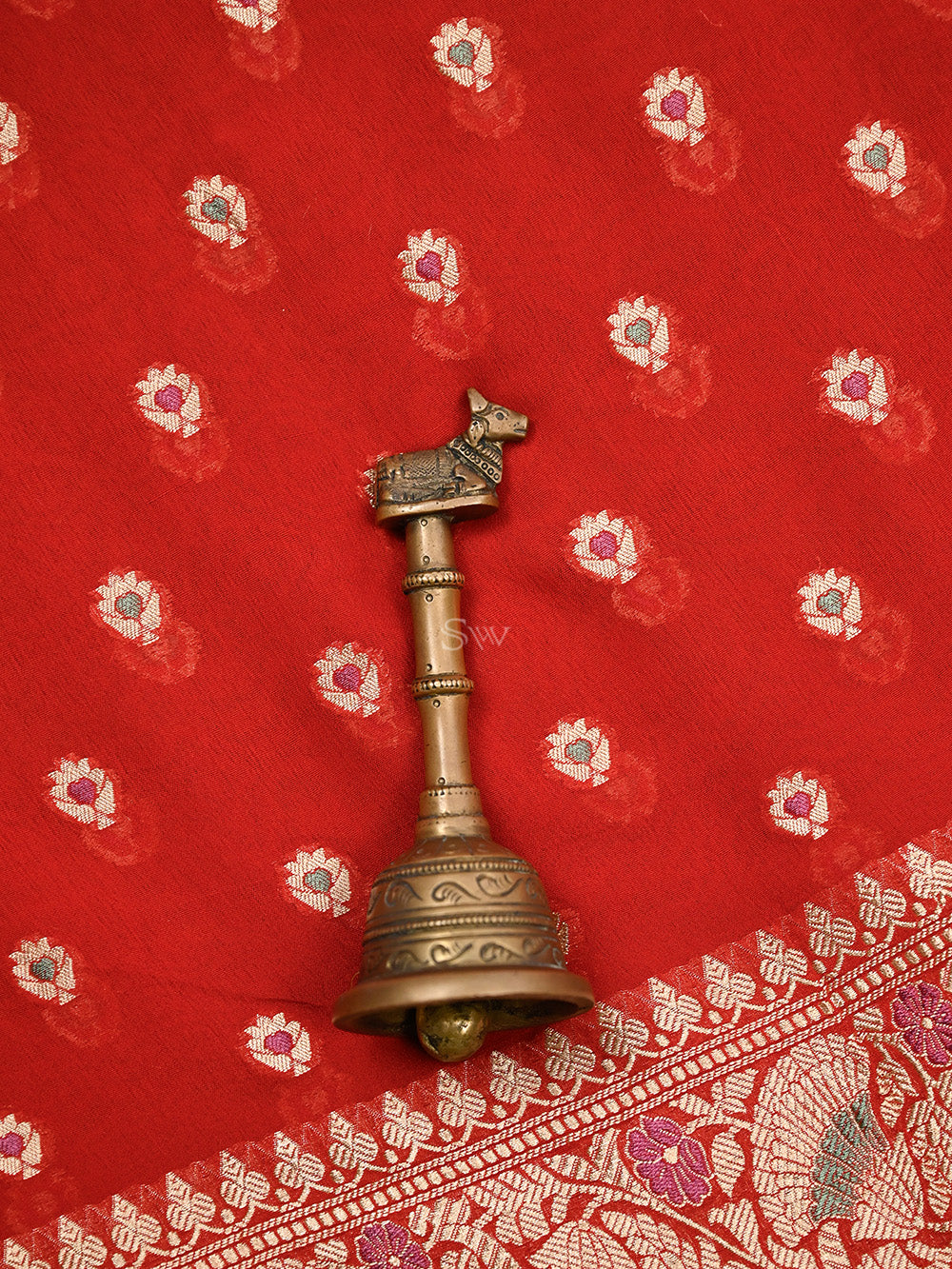 Red Meenakari Khaddi Georgette Handloom Banarasi Suit